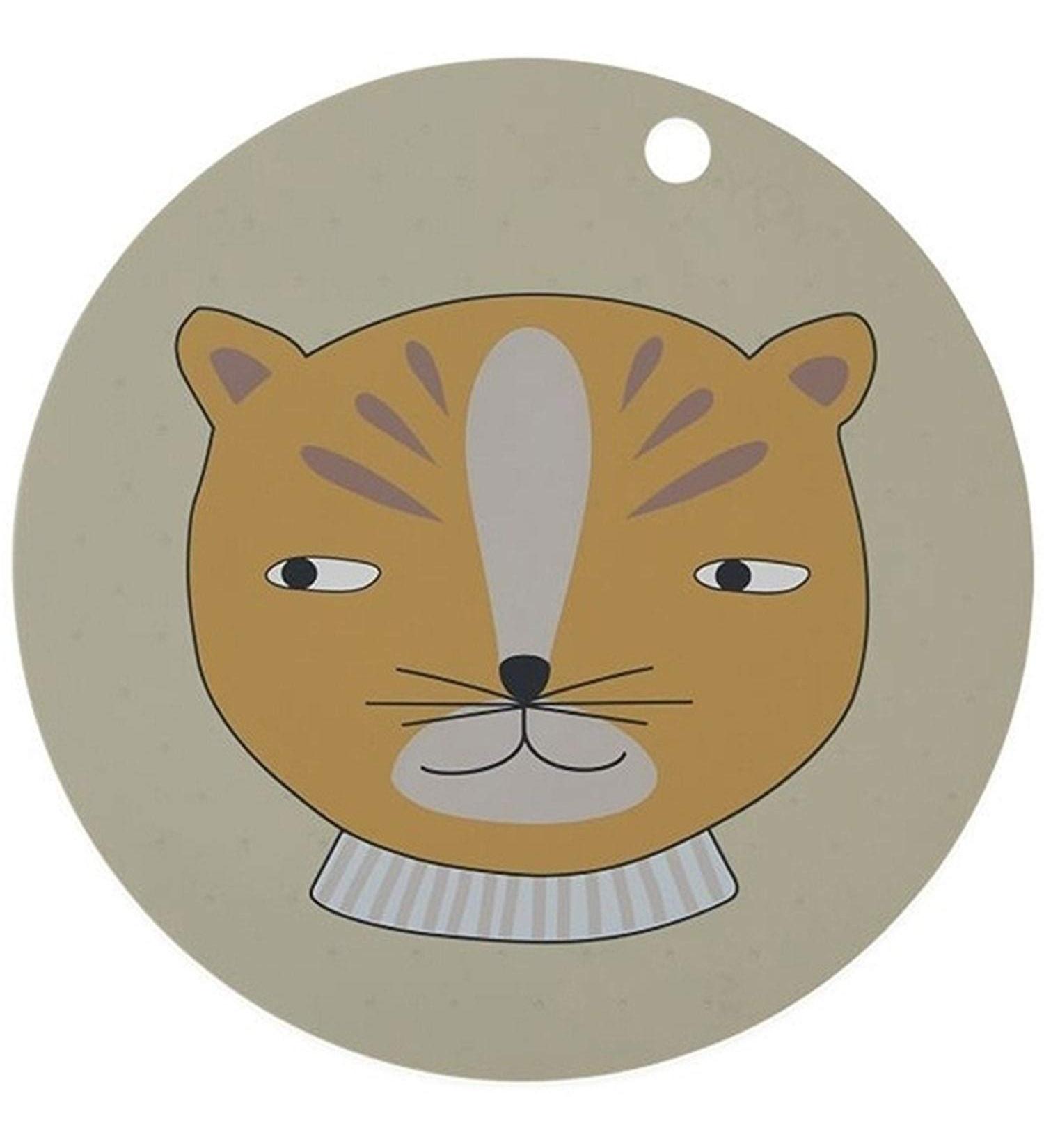 OyOy 1100987 Mini Leopard Placemat Children's Round Washable Diameter 39 cm 100% Silicone