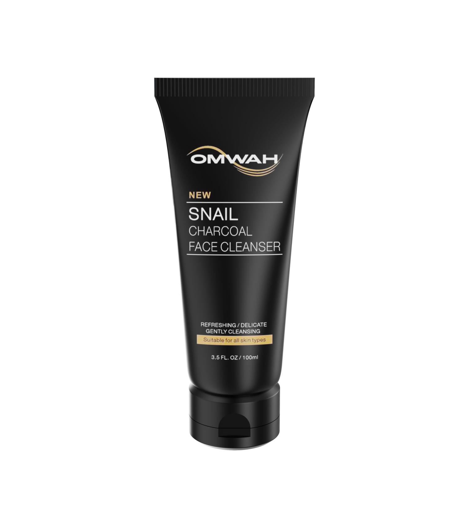 OMWAH Advanced Snail Mucin Gel Face Cleanser with Activated Charcoal - Deep Cleansing Gel for All Skin Types (3.5 OZ) | Shop Internationally - Buy Online on GoSupps.com