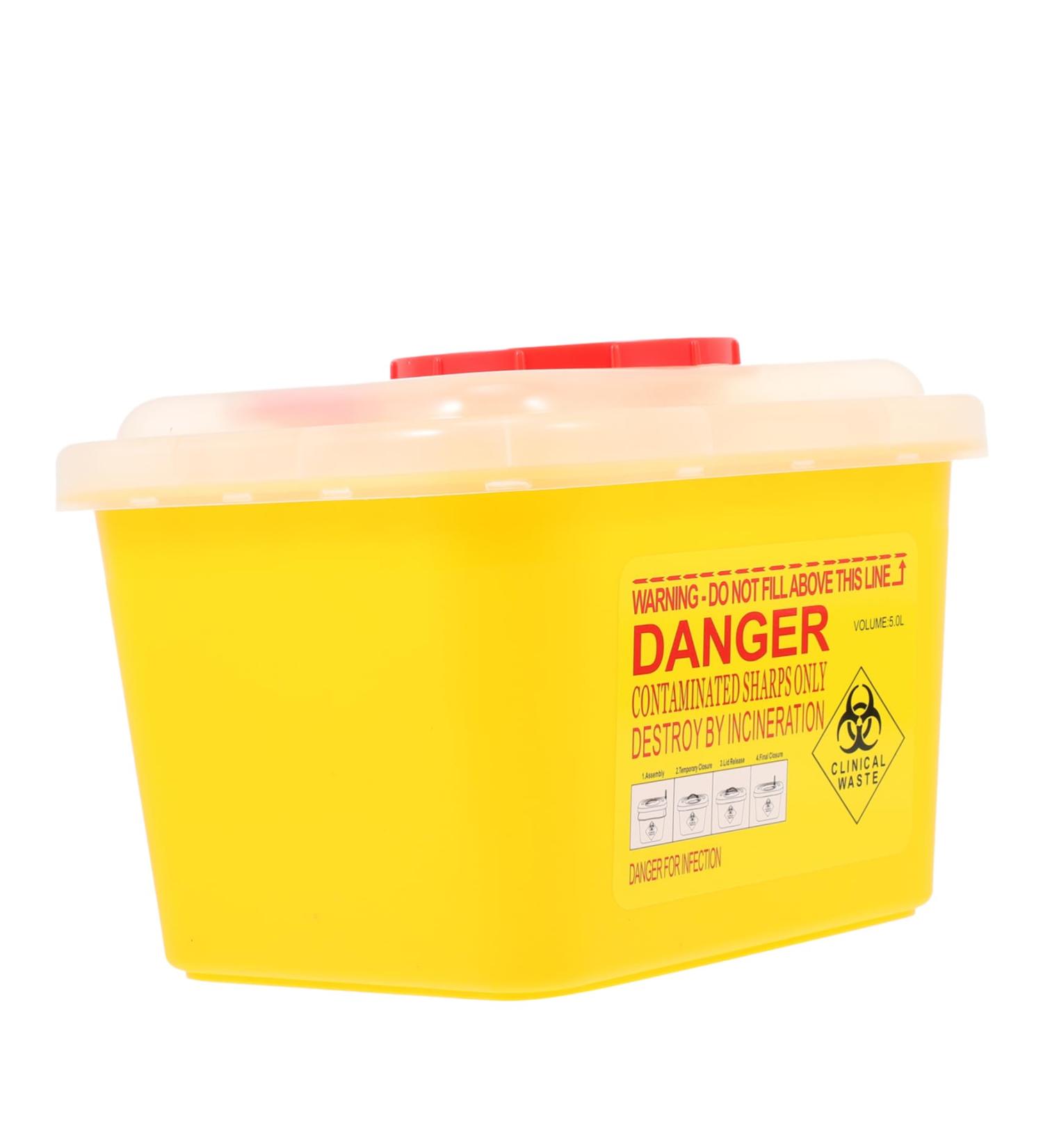 Minkissy Recycling Box for Sharp Needles & Blades - Waste Disposal Container for Syringes & Razors - Safe Easy Storage Solution - Buy Online on GoSupps.com