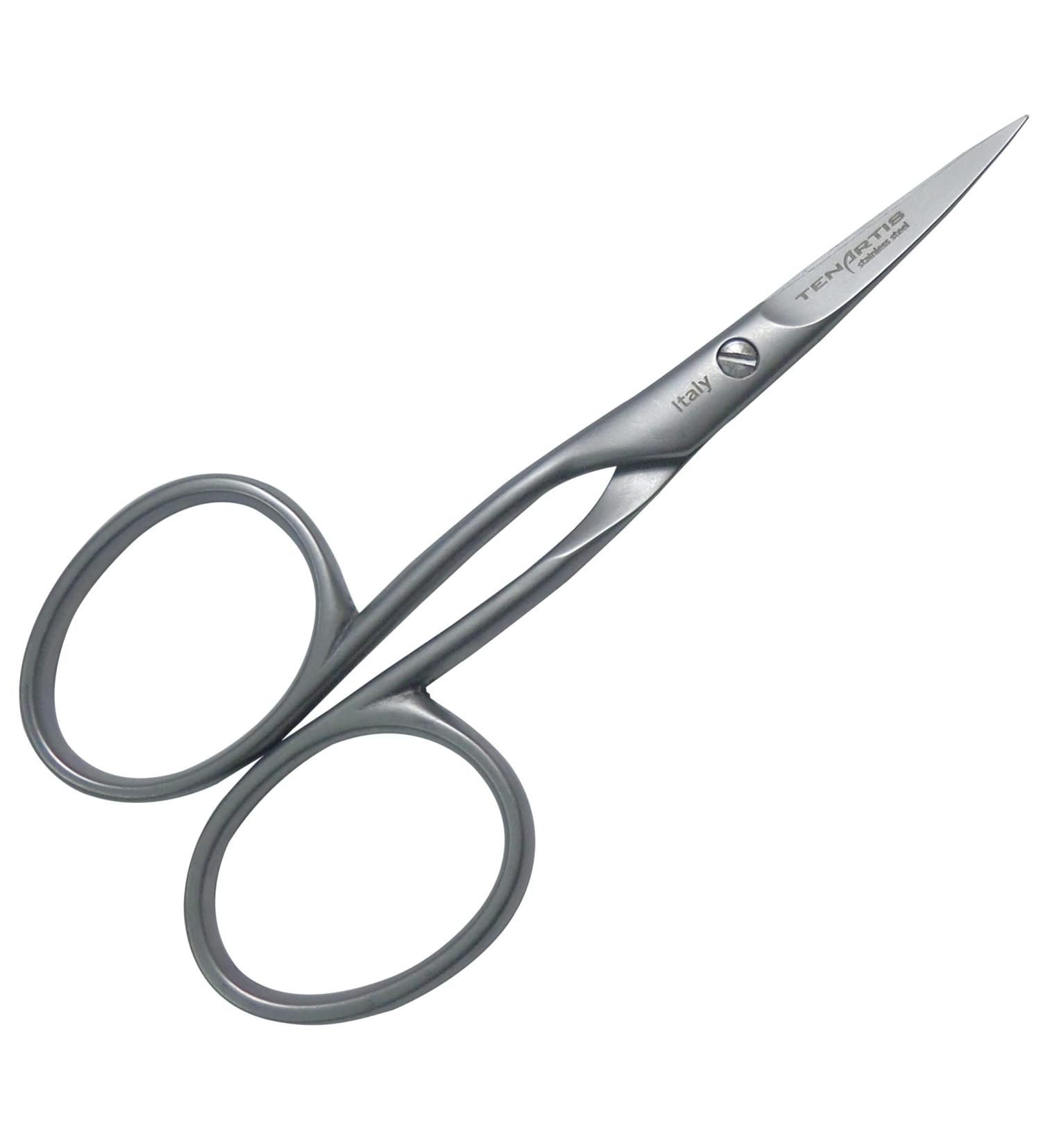 Stainless Steel Left Handed Curved Scissors for Embroidery Nail and Cuticle - Tenartis Made in Italy