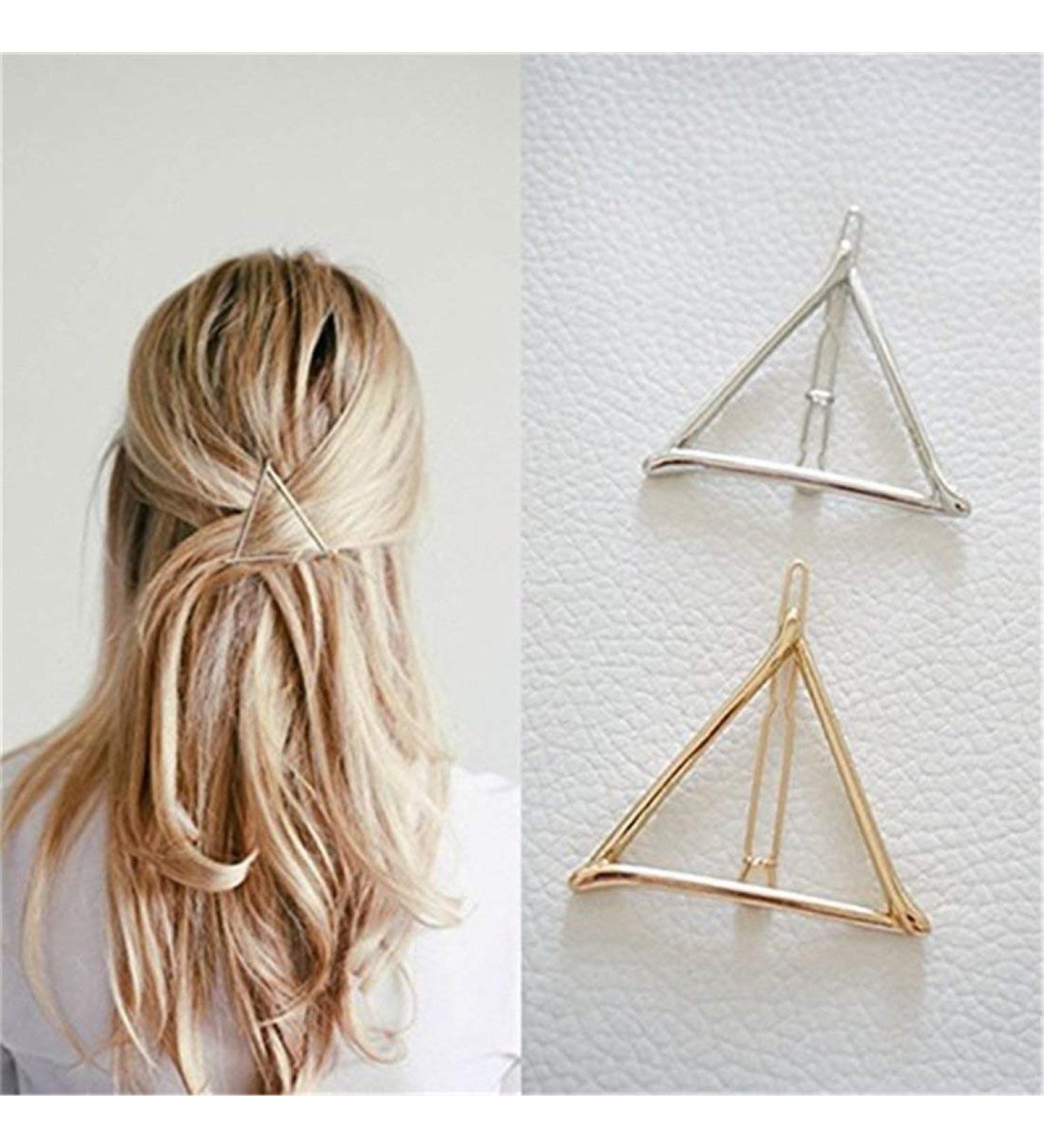 Women's Hollow Triangle Geometric Metal Hairpin Hair Clip Clamps Accessories Styling Jewelry Comfortable and Environmentally Durable and Nice - Buy Online on GoSupps.com