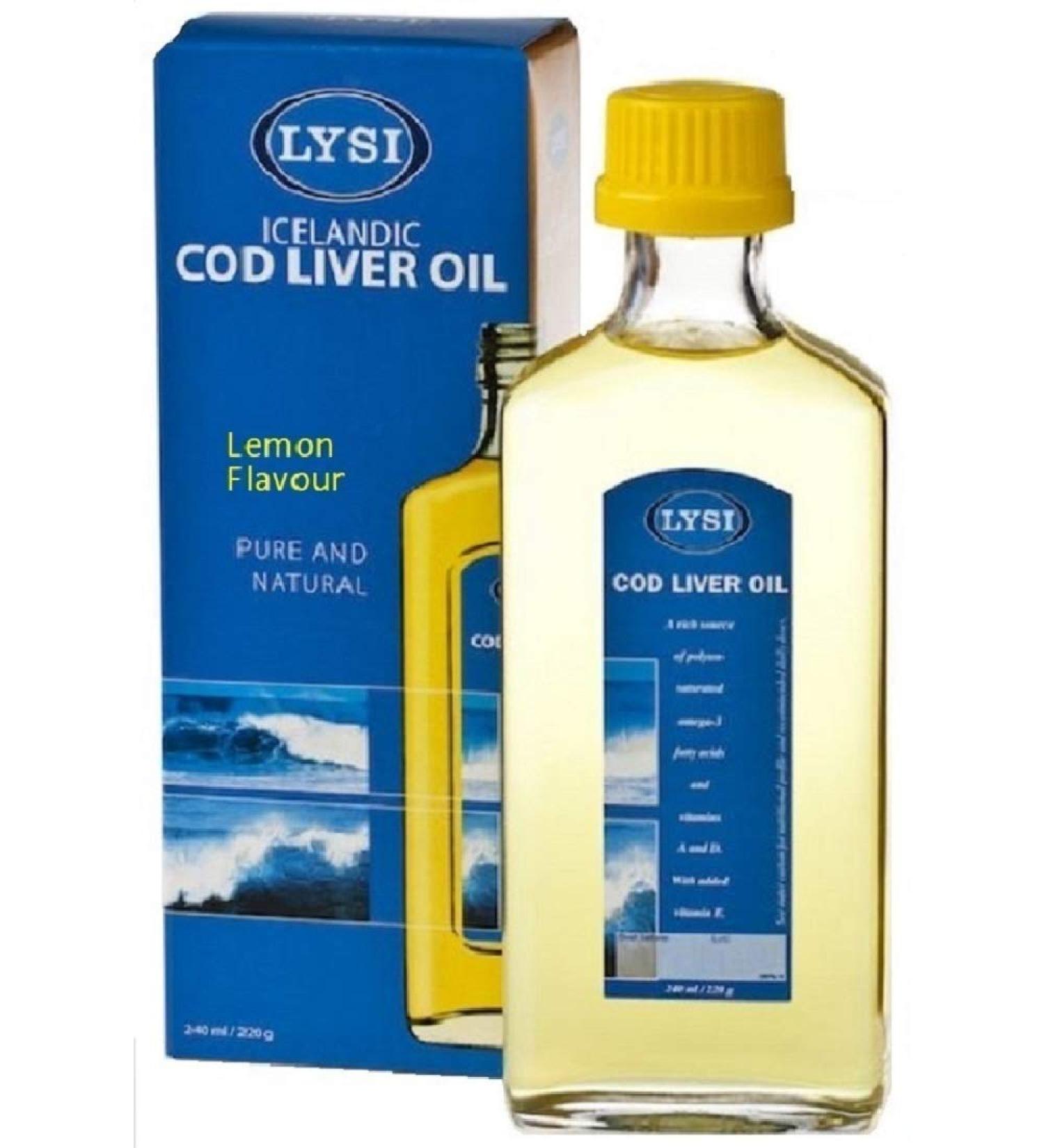 Lysi Cod Liver Oil high in Omega 3 240 Ml Liquid Lemon Flavor from 6 months Pure Clean Icelandic Fish - Buy Online on GoSupps.com