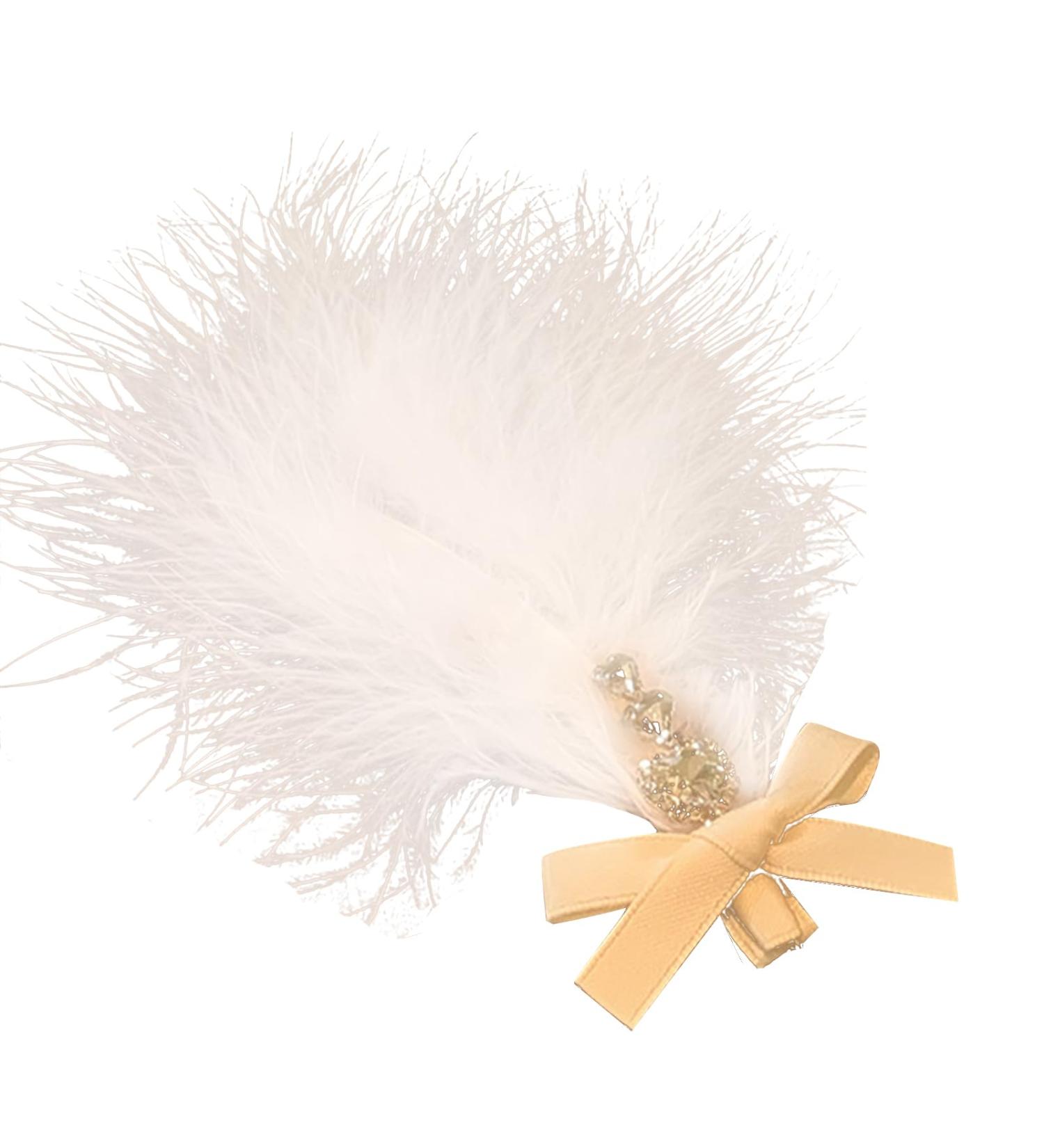 amangul Feather Hair Clip Sweet Glinting Diamond Cute Hair Duckbill Clip Headwear Hair Accessories for Women Girls(White) - Buy Online on GoSupps.com