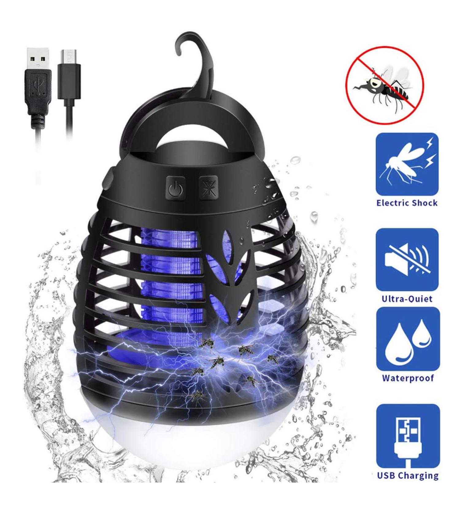 Electric Fly Killer Camping Mosquito Lights 2 in 1 Portable USB Rechargeable Bug Fly Zapper Lights Tent Light IP66 Waterproof Outdoor Indoor Insect Killer for Camping Hiking Fishing (Green) - Buy Online on GoSupps.com