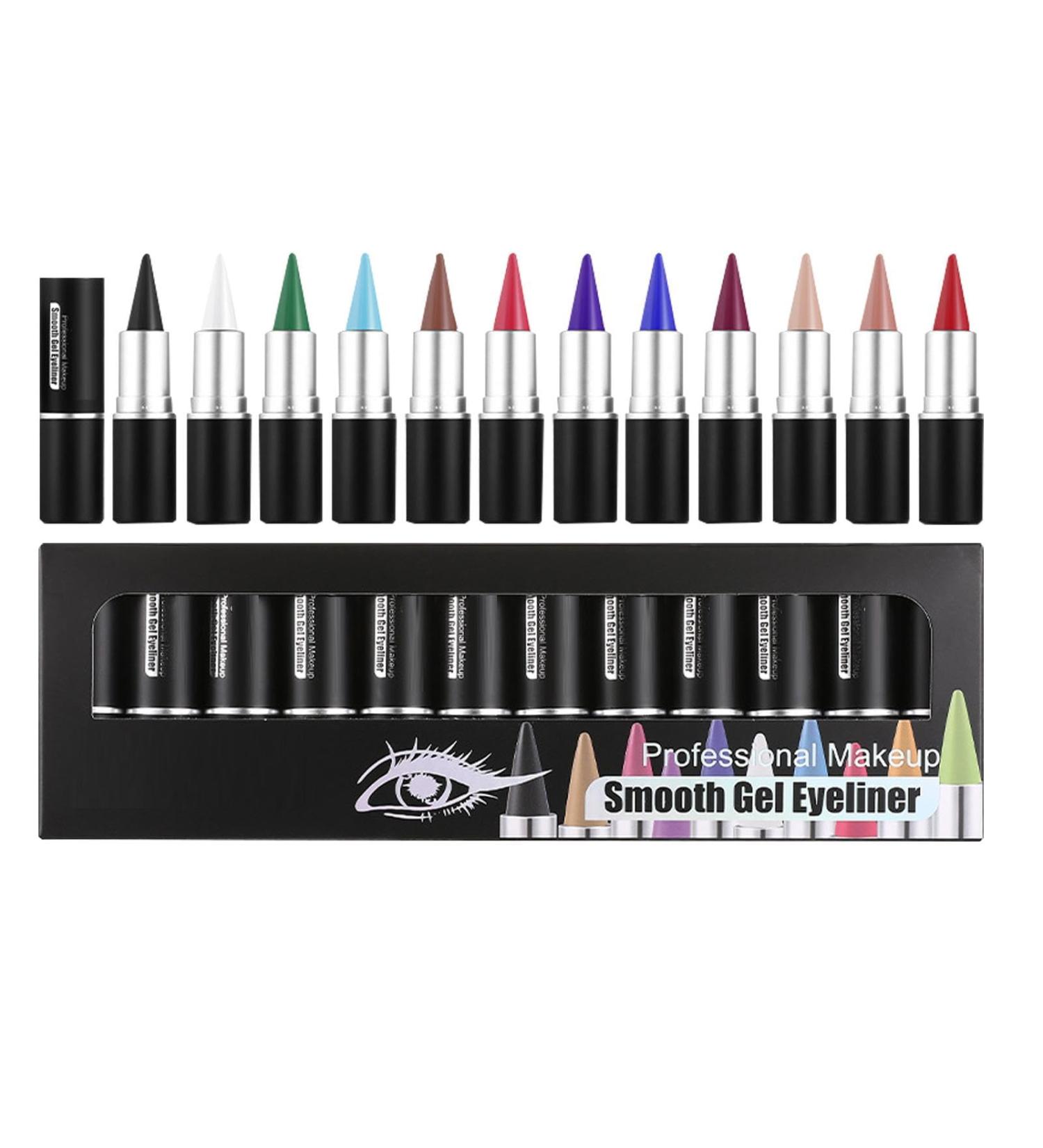 Gel eyeliner waterproof chalk eyeliner stick Long lasting gel eyeliner 12 x Natural Matte Tinted Eyeliner Cream Matte Quick Dry Eyeliner for Women and Girls - Buy Online on GoSupps.com