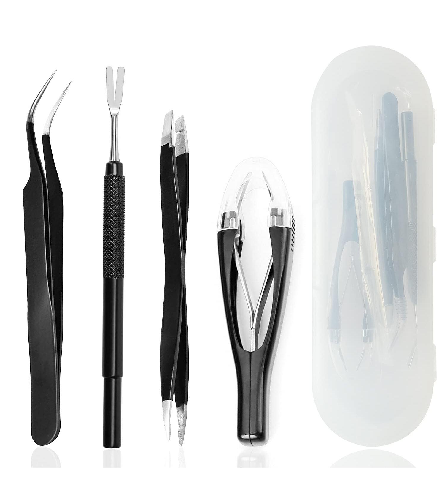 MEISO 4-Piece Stainless Steel Tick Remover Set | Black Tick Tweezers & Hooks for Humans Dogs Cats | Includes Storage Box | International Shipping Available - Buy Online on GoSupps.com