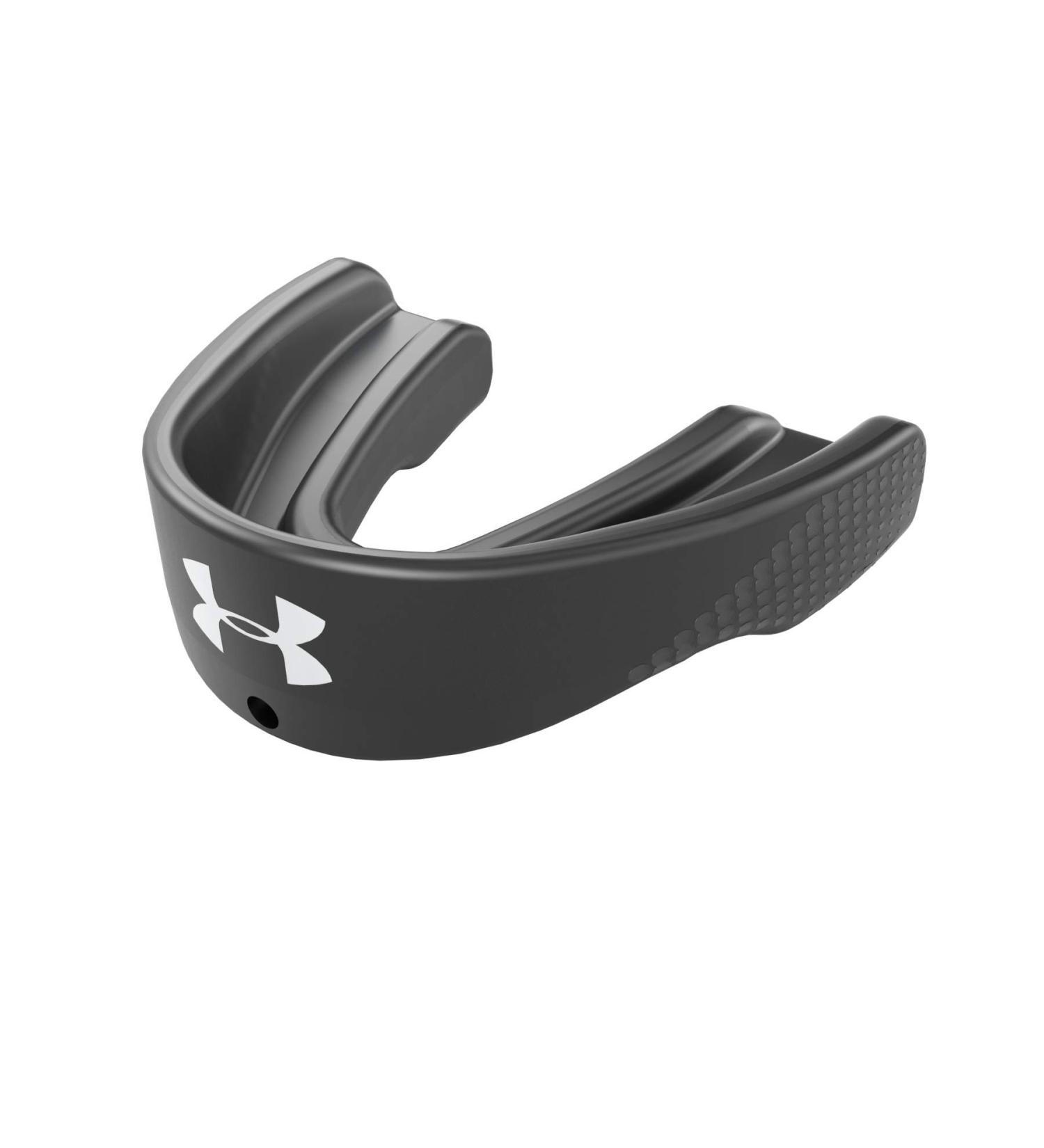 Under Armour Sports Mouth Guard with Detachable Helmet Strap - Youth & Adult | Ideal for Football, Lacrosse, Basketball, Hockey, Boxing, MMA, Jiu Jitsu | Black - Buy Online on GoSupps.com