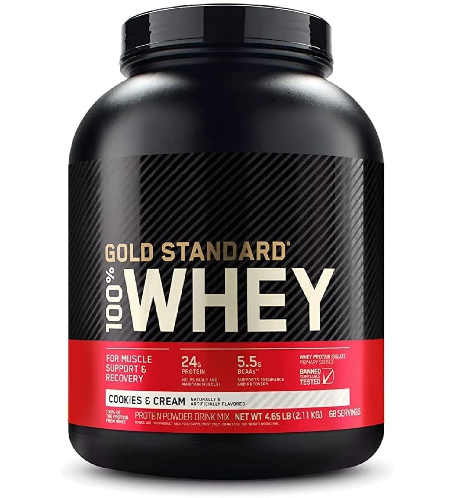 ON Gold Standard 100% Whey Protein - 24 Grams of Protein Per Scoop 5.5 Grams of Naturally Occurring BCAA 68 Servings Per Container 5LBS (Cookies & Cream) 2.11 kg (Pack of 1) Cookies & Cream 2.11 kg (Pack of 1) - Buy Online on GoSupps.com