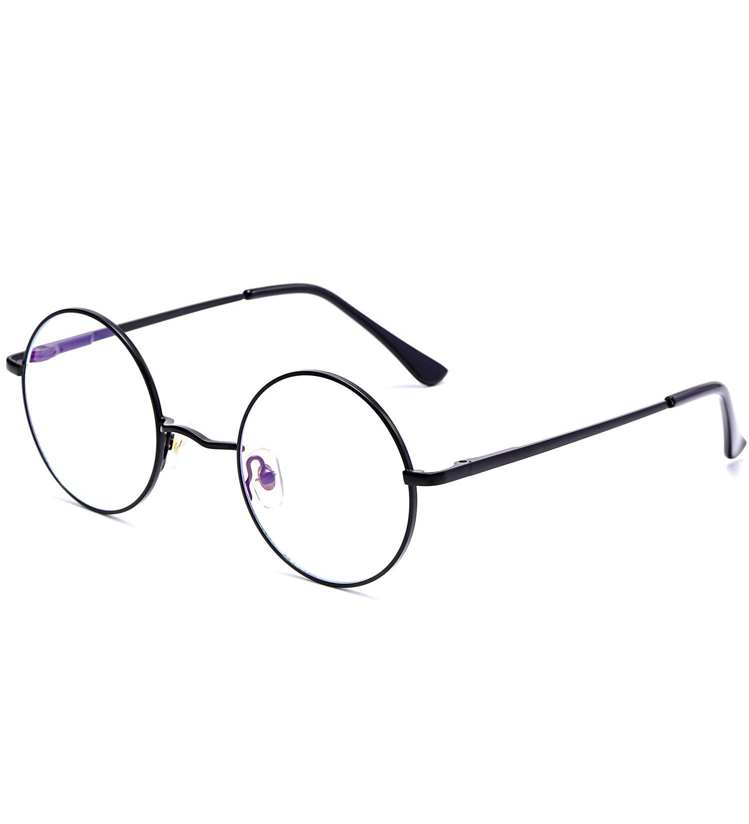 Buy AZorb Blue Light Blocking Glasses | Retro Round Metal Frame for Women & Men | Stylish Black 46mm Eyeglasses - Buy Online on GoSupps.com