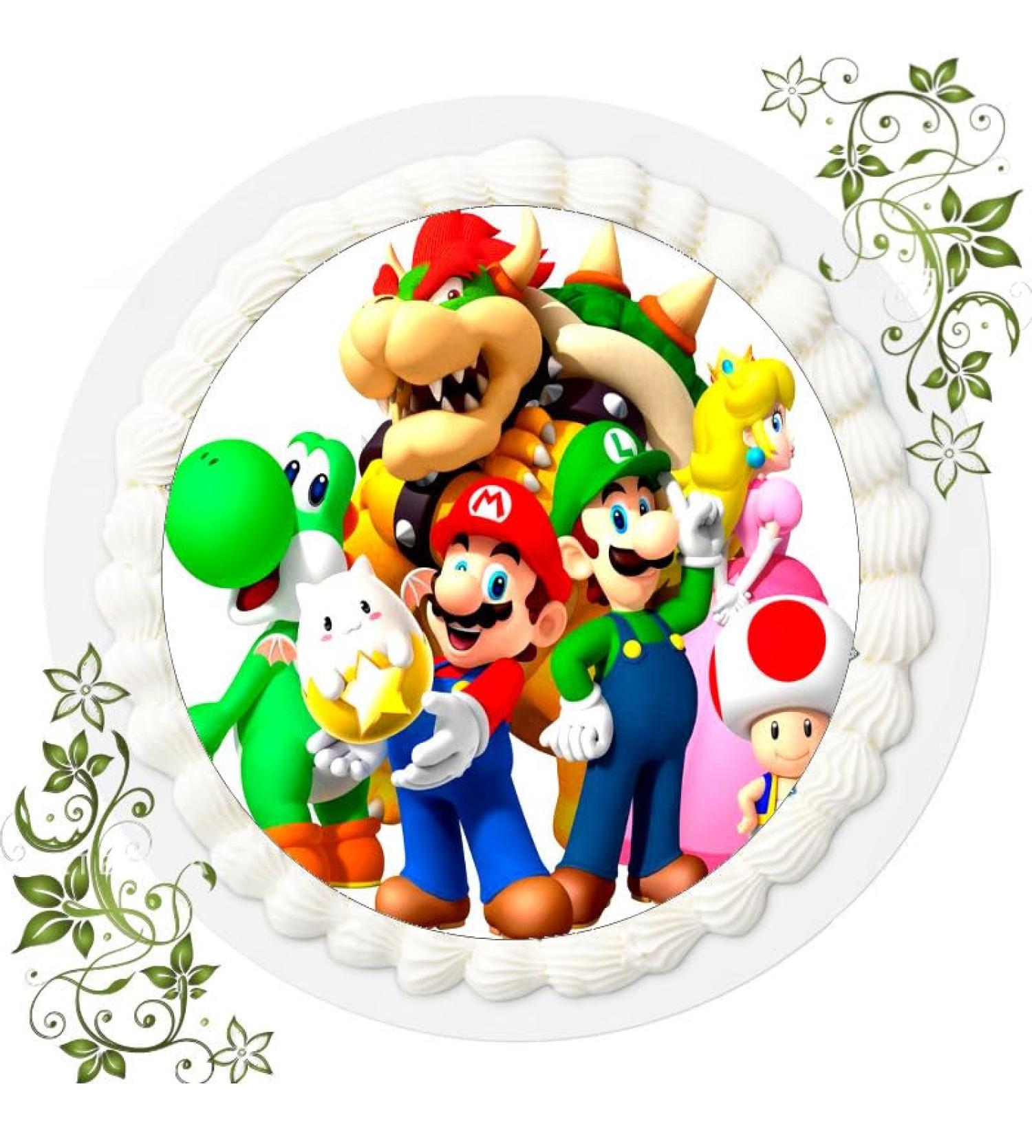 Super Mario Birthday Cake Edible Photo - 20cm Cake Image - Fun Cake D cor for Your Celebration! - Buy Online on GoSupps.com