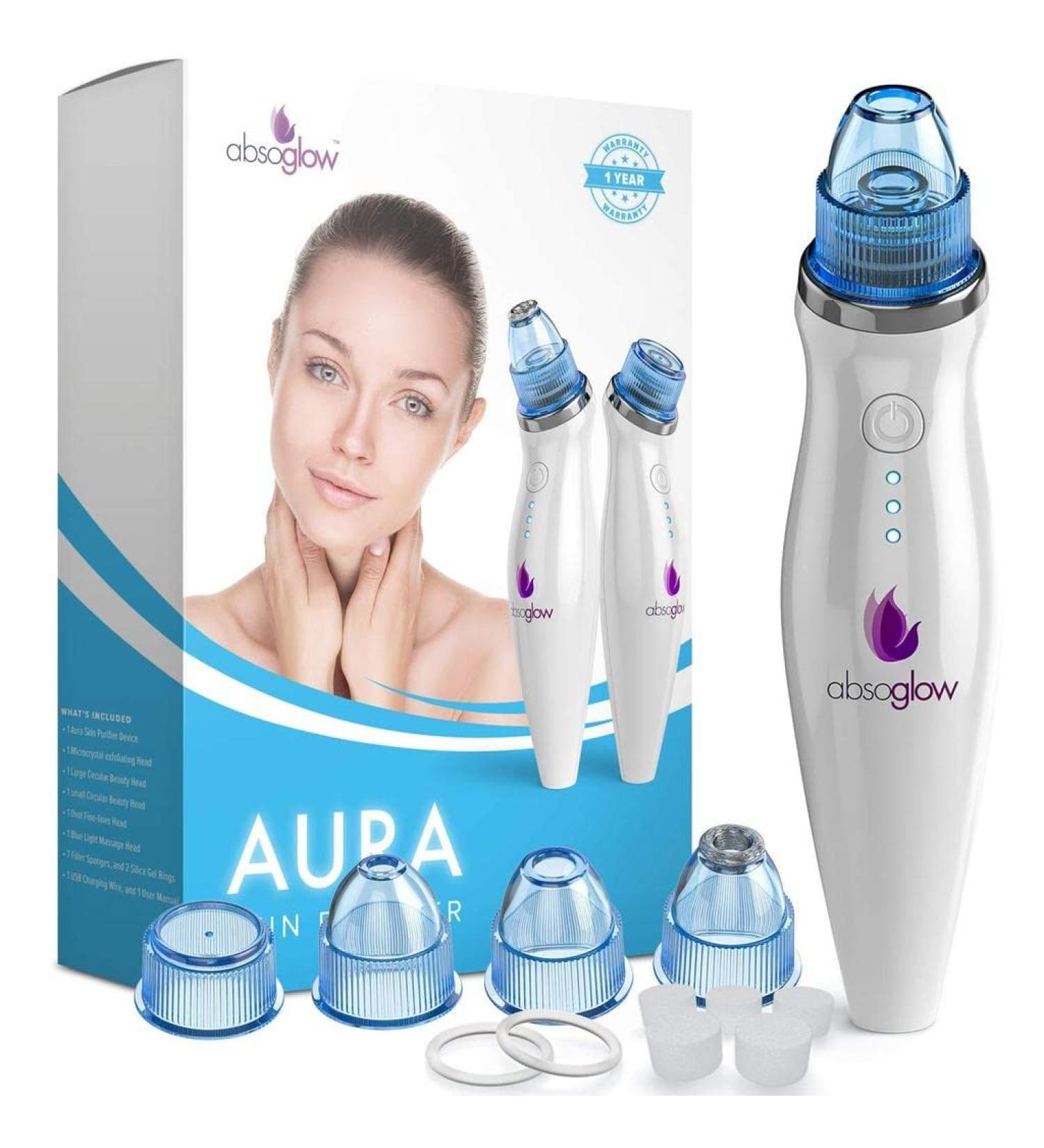 Fenitrany Sicy Blackhead Remover Vacuum Suction Pore Cleaner by Absoglow - Rechargeable Skin Peeling Machine | White - Buy Online on GoSupps.com