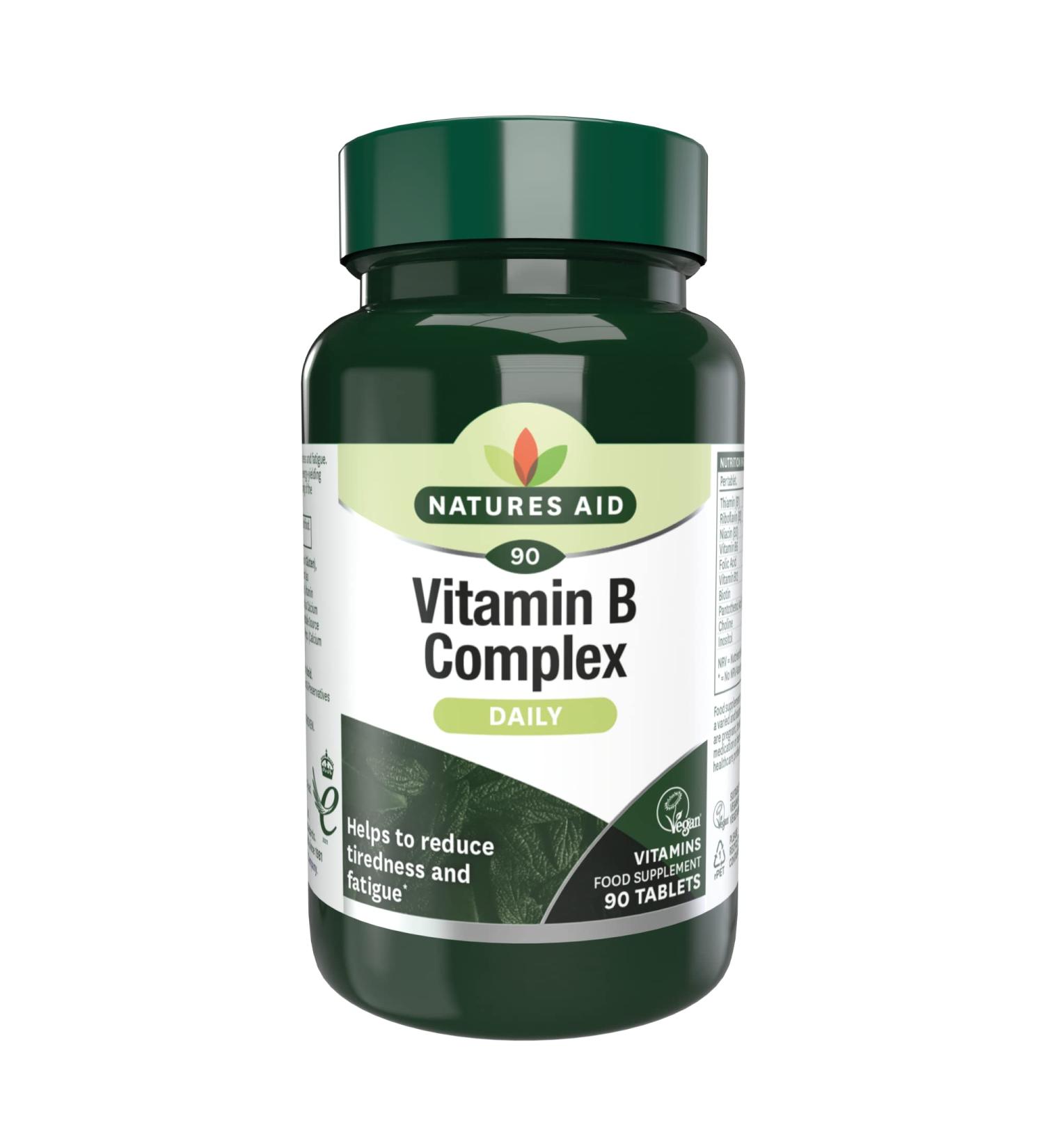 Natures Aid Vegan Vitamin B Complex - 90 Tablets | Essential Energy Support - Buy Online on GoSupps.com