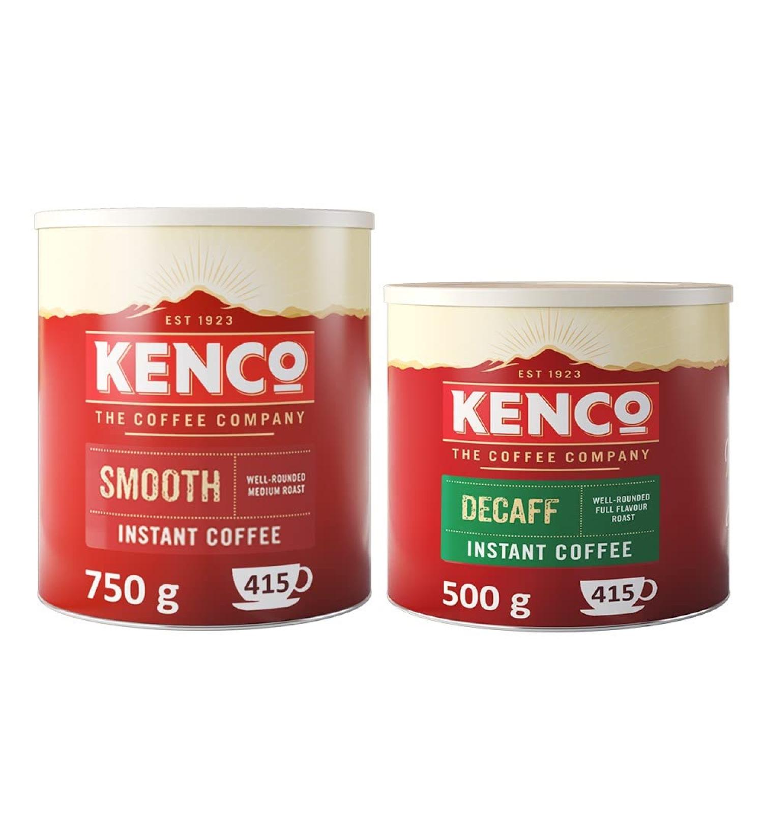 Kenco Instant Coffee Bundle | 1 x Kenco Smooth 750g Tin and 1 x Kenco Decaf 500g Tin - Buy Online on GoSupps.com