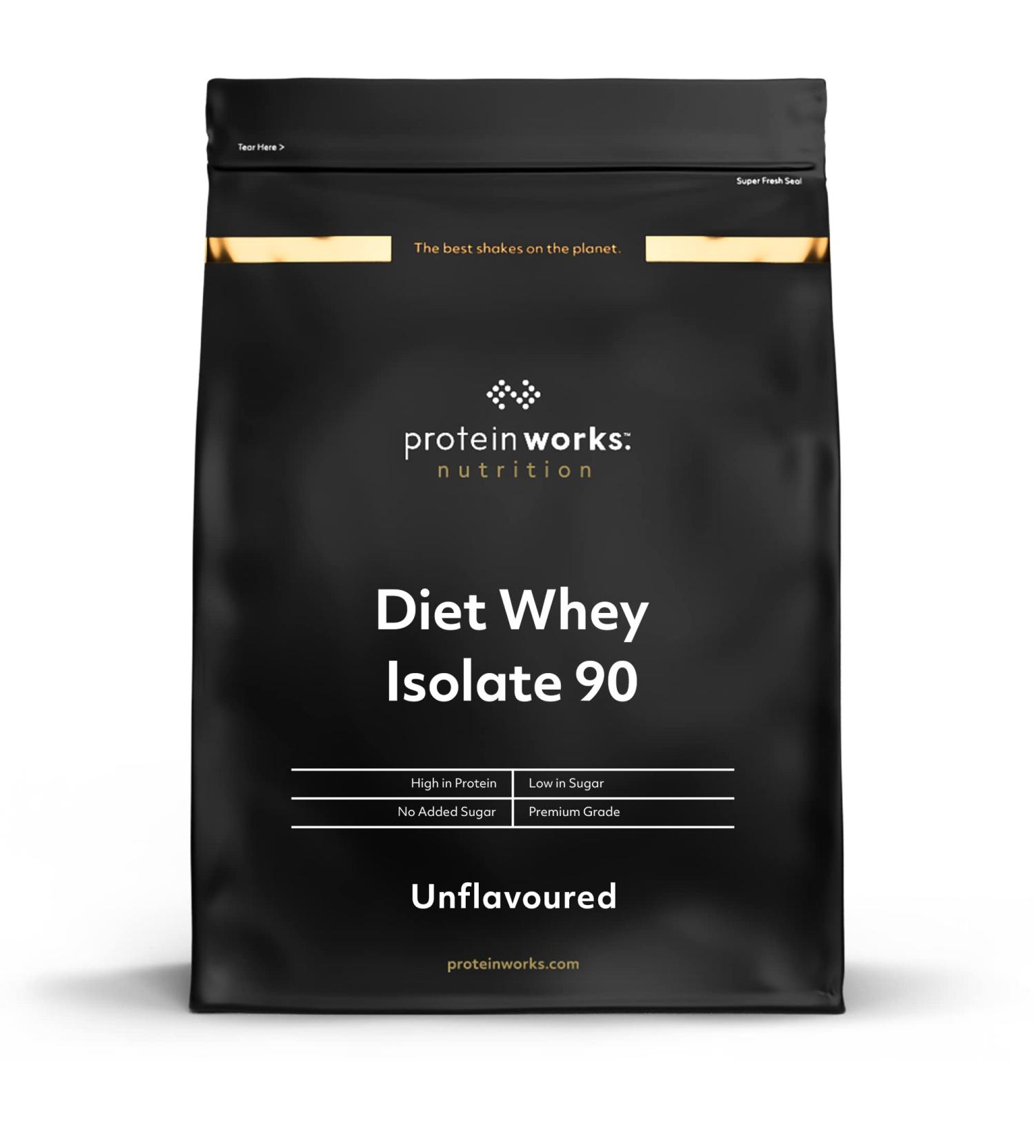 Diet Whey Isolate 90 - Tasteless Whey Protein Isolate 500g | The Protein Works | Low Fat Low Lactose Low Sugar - Buy Online on GoSupps.com