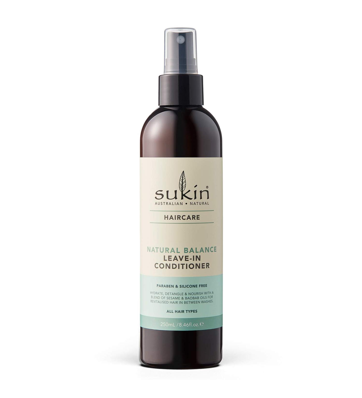 Sukin Natural Balance Leave-In Conditioner 250ml - Lightweight Moisturizing, Detangling, and Frizz-Taming Formula with Essential Oils - Cruelty-Free & Vegan-Friendly - Buy Online on GoSupps.com