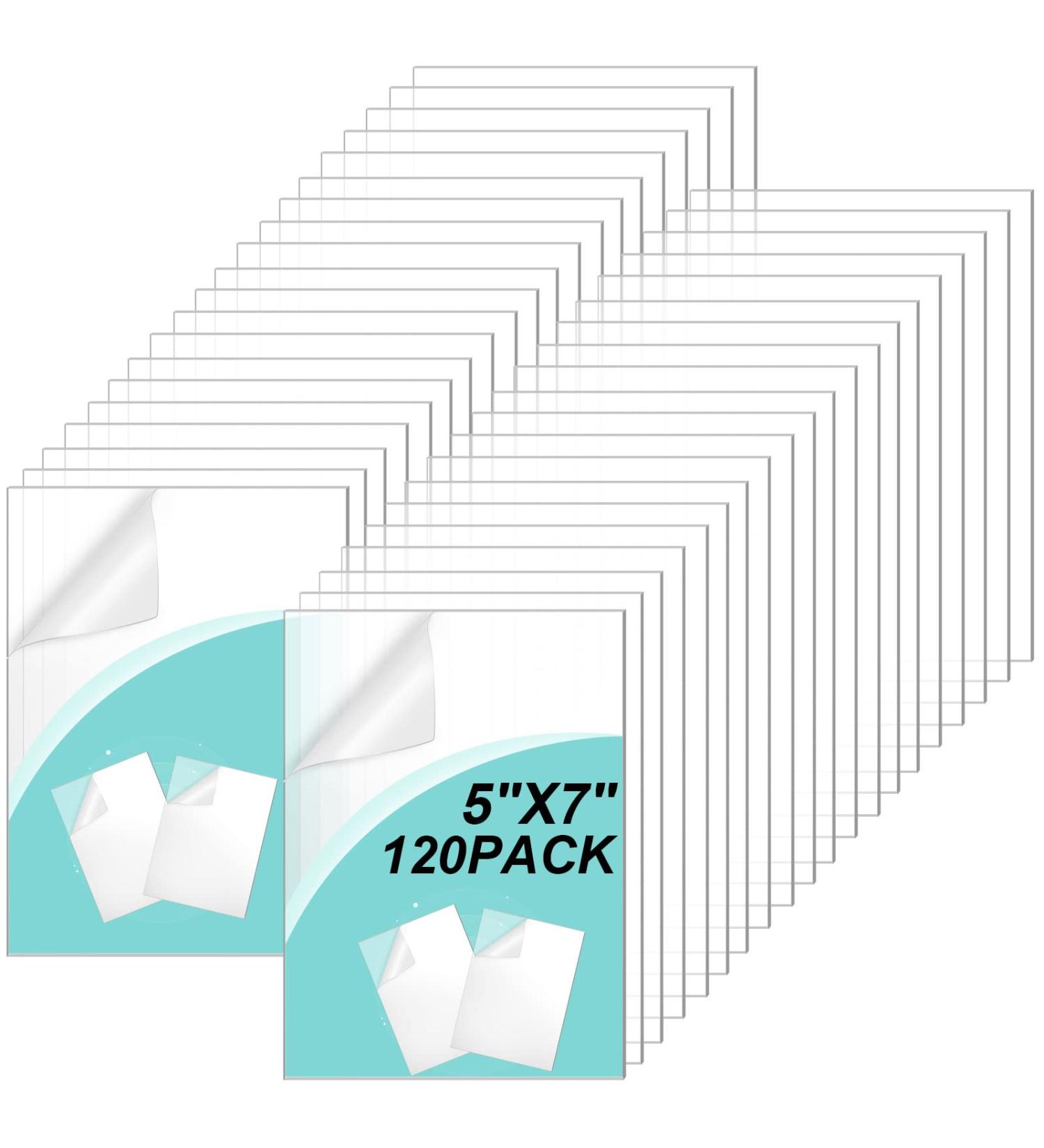Clear Acrylic Sheets for Craft Projects - 120 Pack PETG Panels for Picture Frame Replacement - 7 x 5 x 0.04 Inch - Buy Online on GoSupps.com