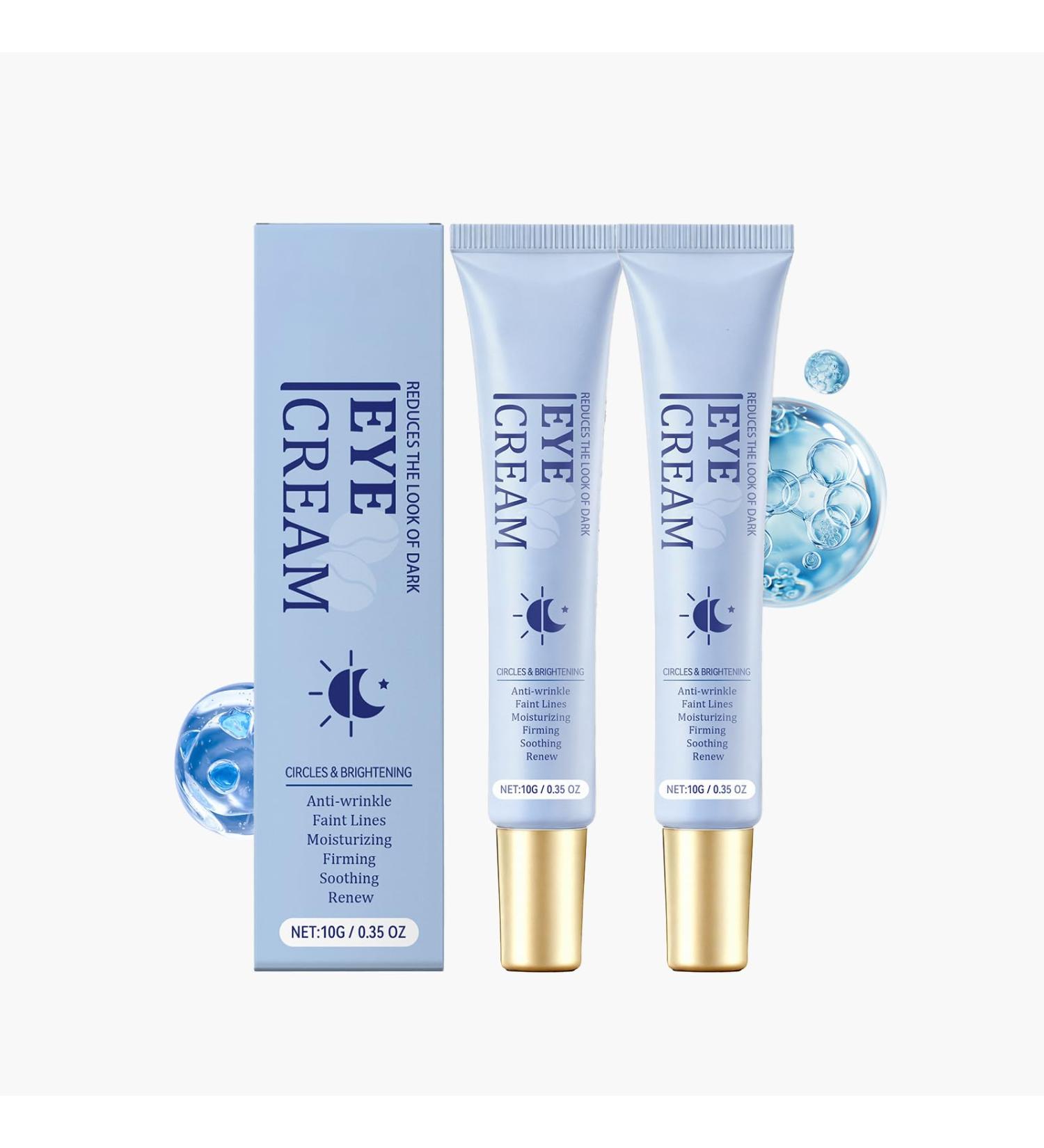 Helbr Hydrating Anti-Aging Eye Cream for Dark Circles and Wrinkles - Reduces Puffiness & Fine Lines Soothing & Firming Formula for All Skin Types 0.35oz 2-Pack - Buy Online on GoSupps.com