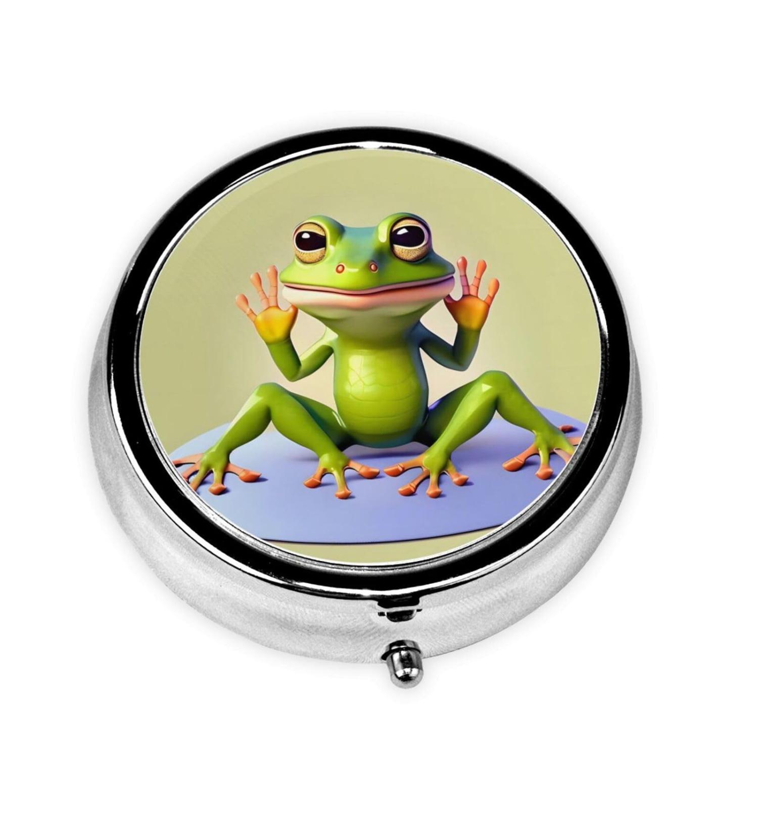 Funny Frog Yoga Pill Box | 3 Compartment Travel Organizer | Portable Travel Pill Case - Buy Online on GoSupps.com