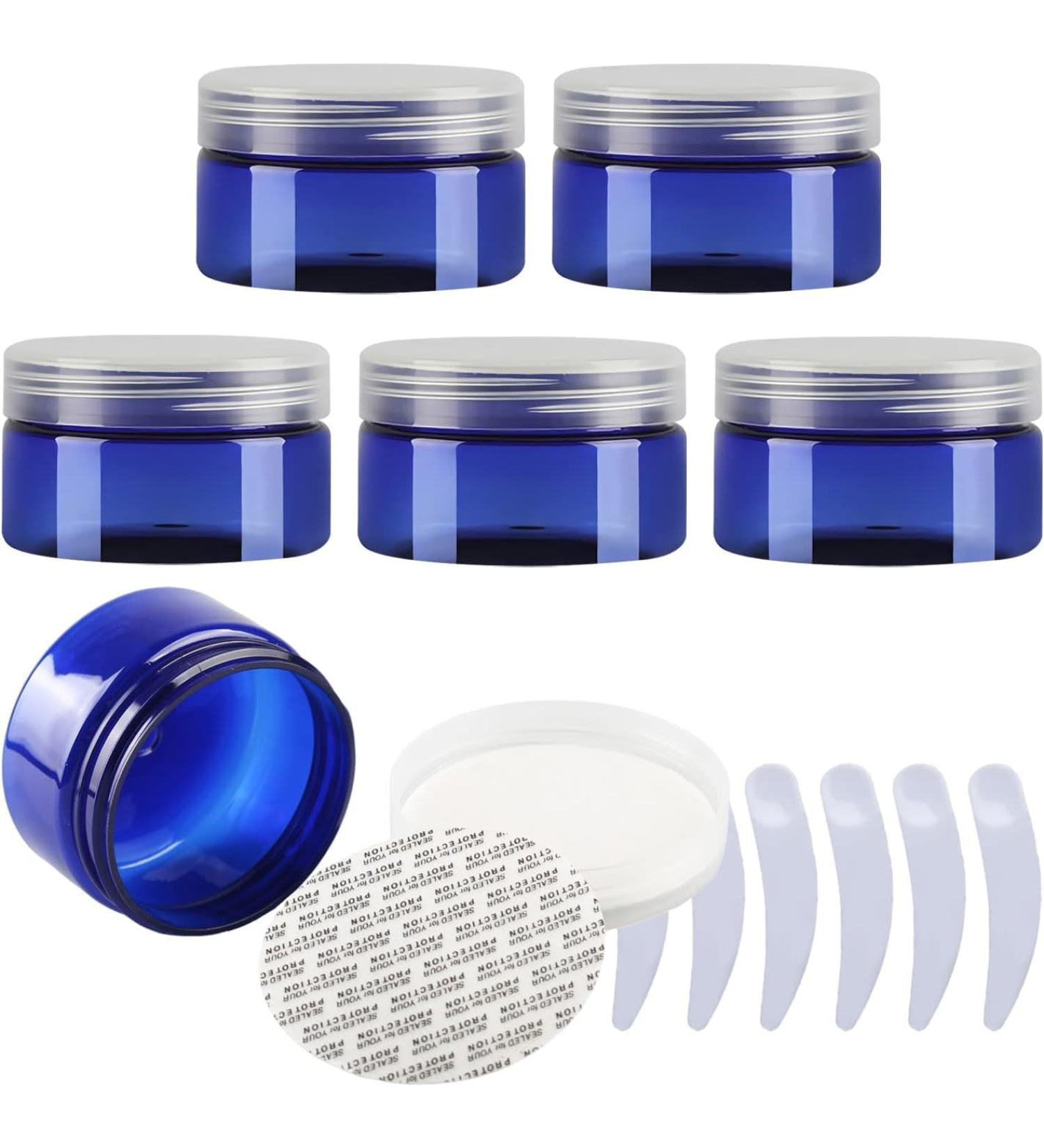 travel pots for cream small pots with lids Pack of 6 Â  100ml Blue Plastic Cream Jars Cosmetic Pots withÂ Clear Lids Containers for Toiletries (Color : Blauw Size : 250ml) 250ml Blauw - Buy Online on GoSupps.com