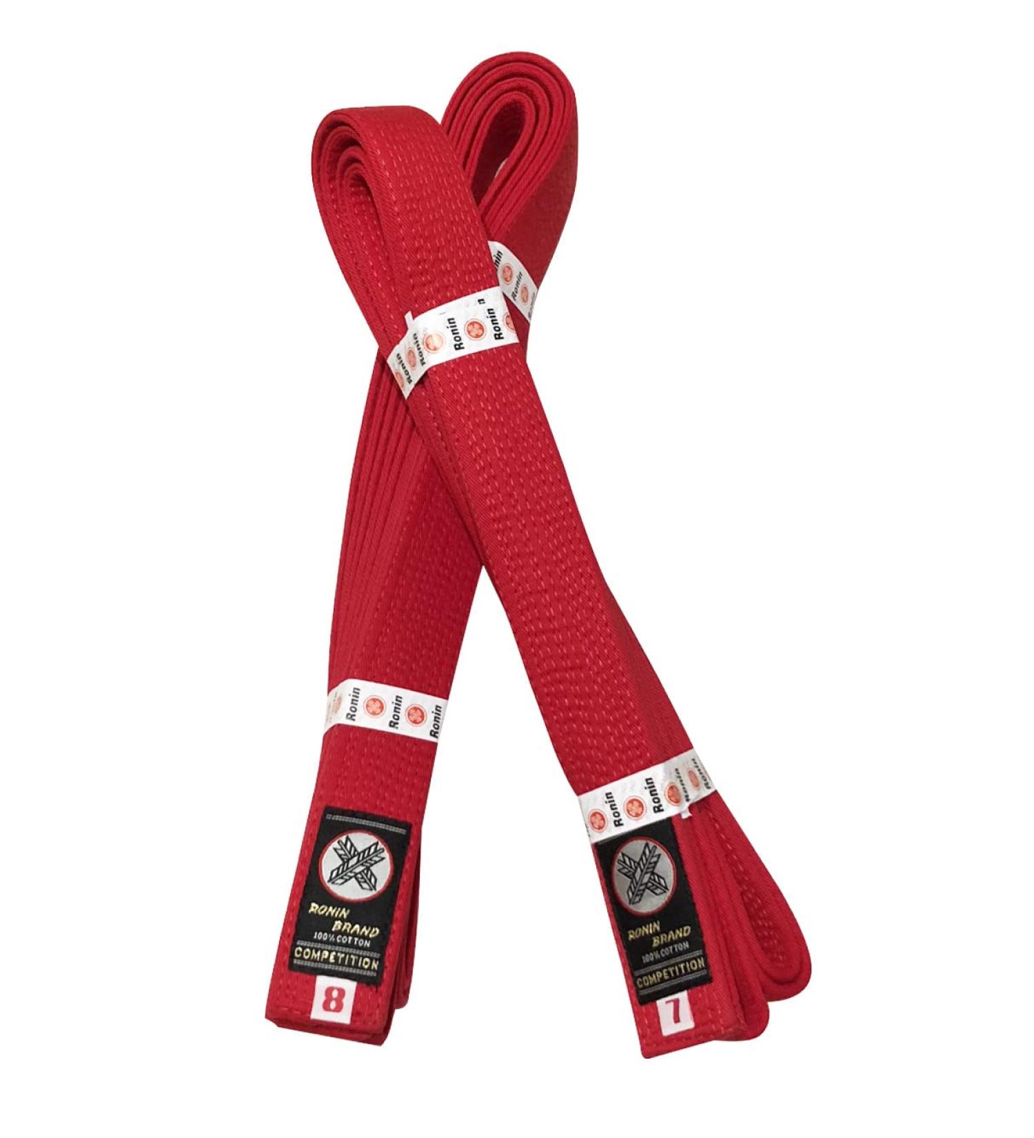 Ronin Deluxe Cotton Red Belt - Masters Belt for Karate  Tae Kwon Do  Judo  Jiu-Jitsu Martial Arts 5 - Buy Online on GoSupps.com