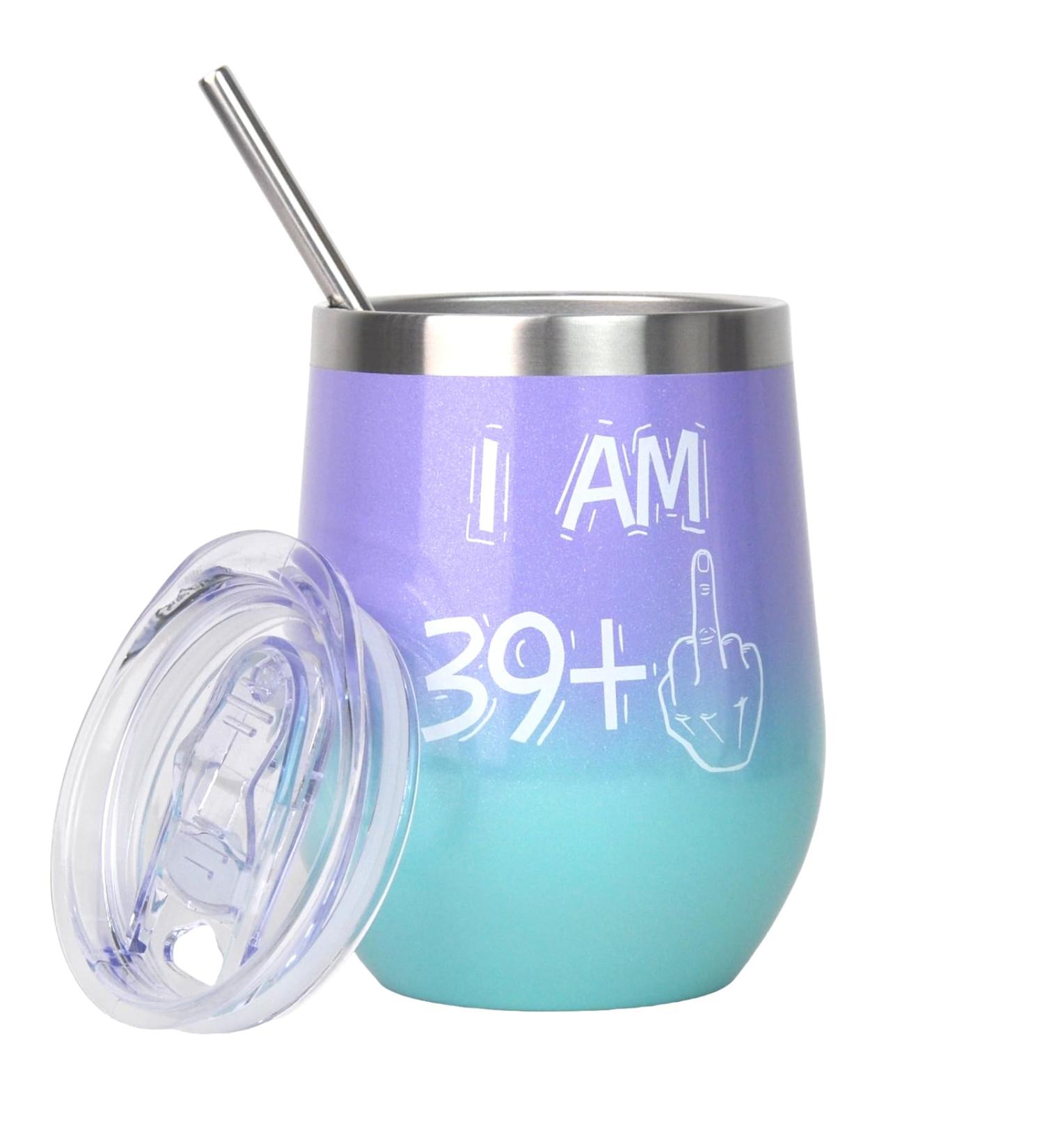 Shop Bokalaka 40th Birthday Gifts for Women | Stainless Steel 350ml Winegrowers | Unique Gradient Color Present - Buy Online on GoSupps.com