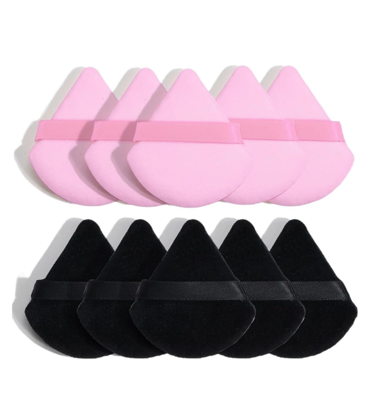 10/12 Pcs Triangle Powder Puff Wet Dry Use For Loose Powder Liquid Cosmetic Soft Plush Powder Puff Makeup Foundation (Color : 12 pcs Black Pink) - Buy Online on GoSupps.com