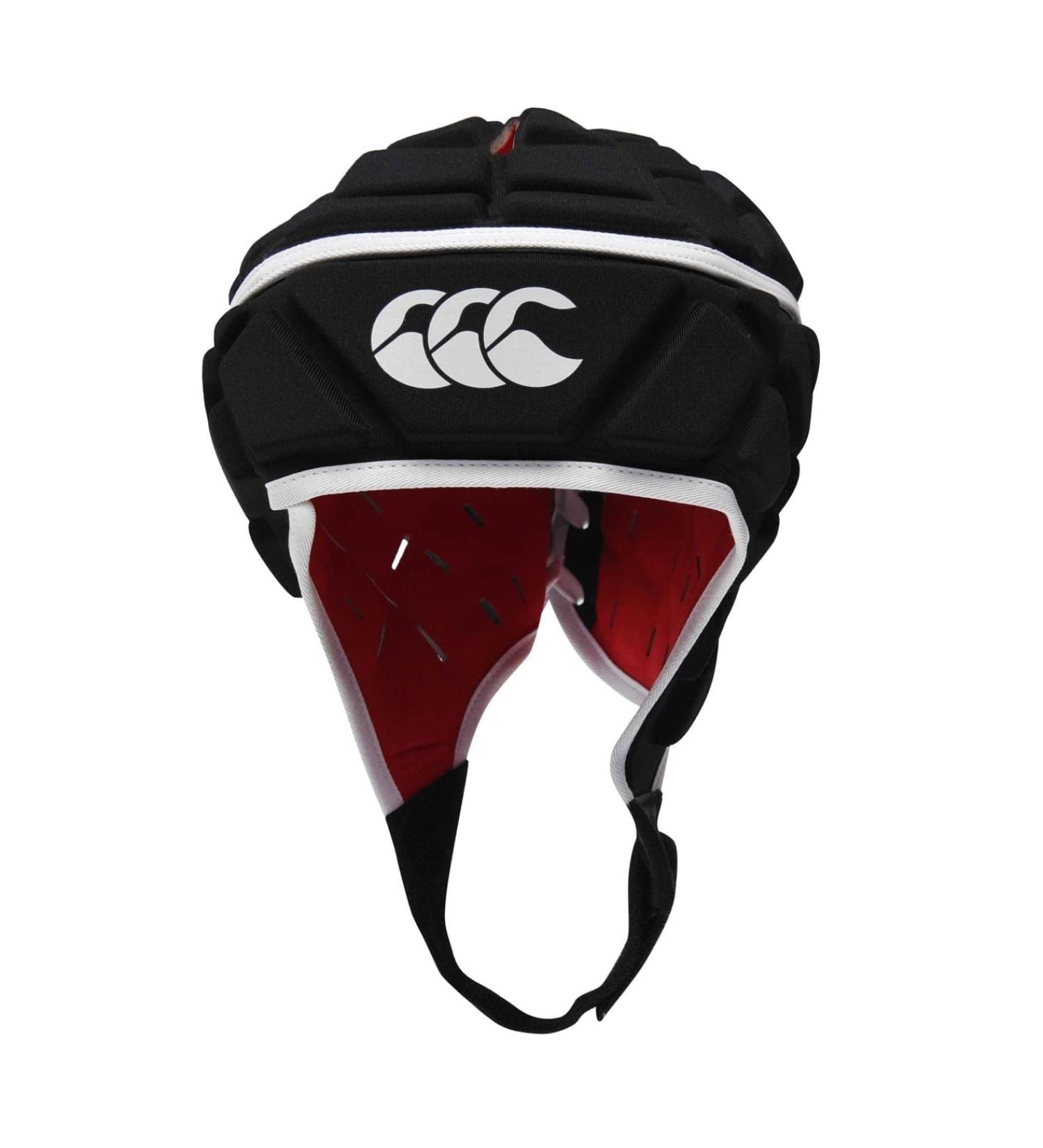 Canterbury CCC Rugby Raze Headguard  Scrum Cap  Full Coverage  Soft-Edged Chin Strap  Designed Holes Aid Ventilation  Foam Padding Black / Red Medium - Buy Online on GoSupps.com