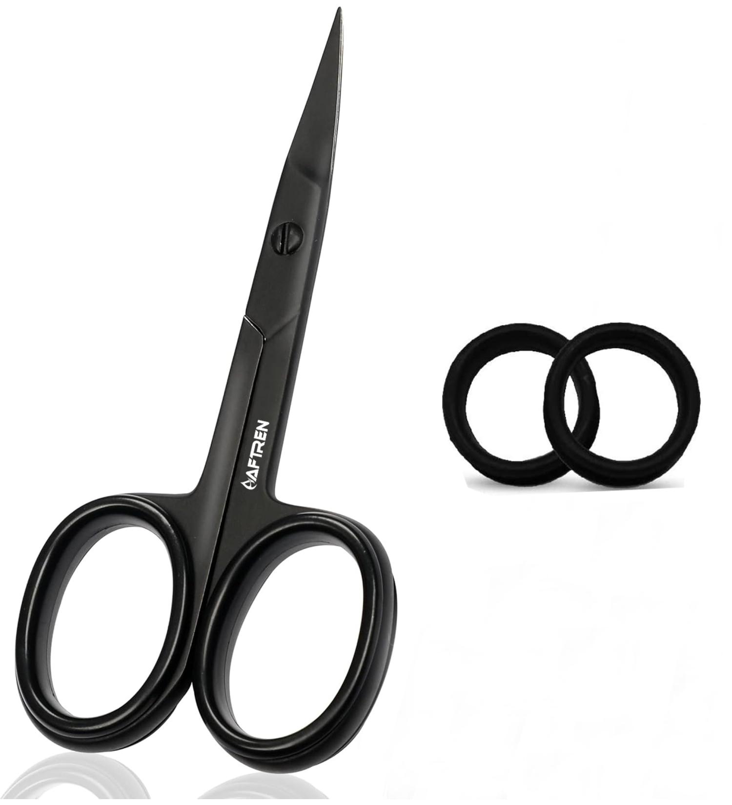 J2 Professional Nail Scissors Stainless Steel Manicure Scissors Sharp Curved Blade Cuticle Scissors Beauty Toenail Scissors for Women Men 4 inch Black - Buy Online on GoSupps.com