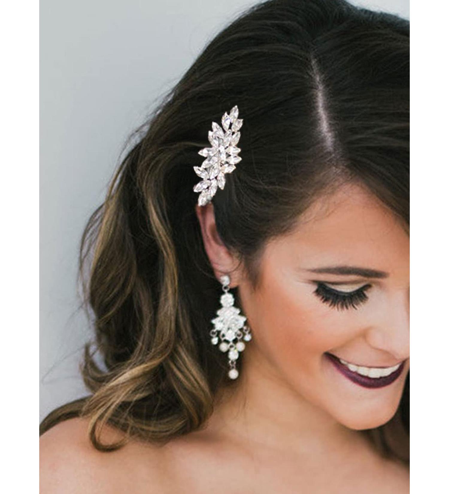 Bride Crystal Wedding Hair Comb - Rhinestone Hair Piece for Women and Girls - Buy Online on GoSupps.com