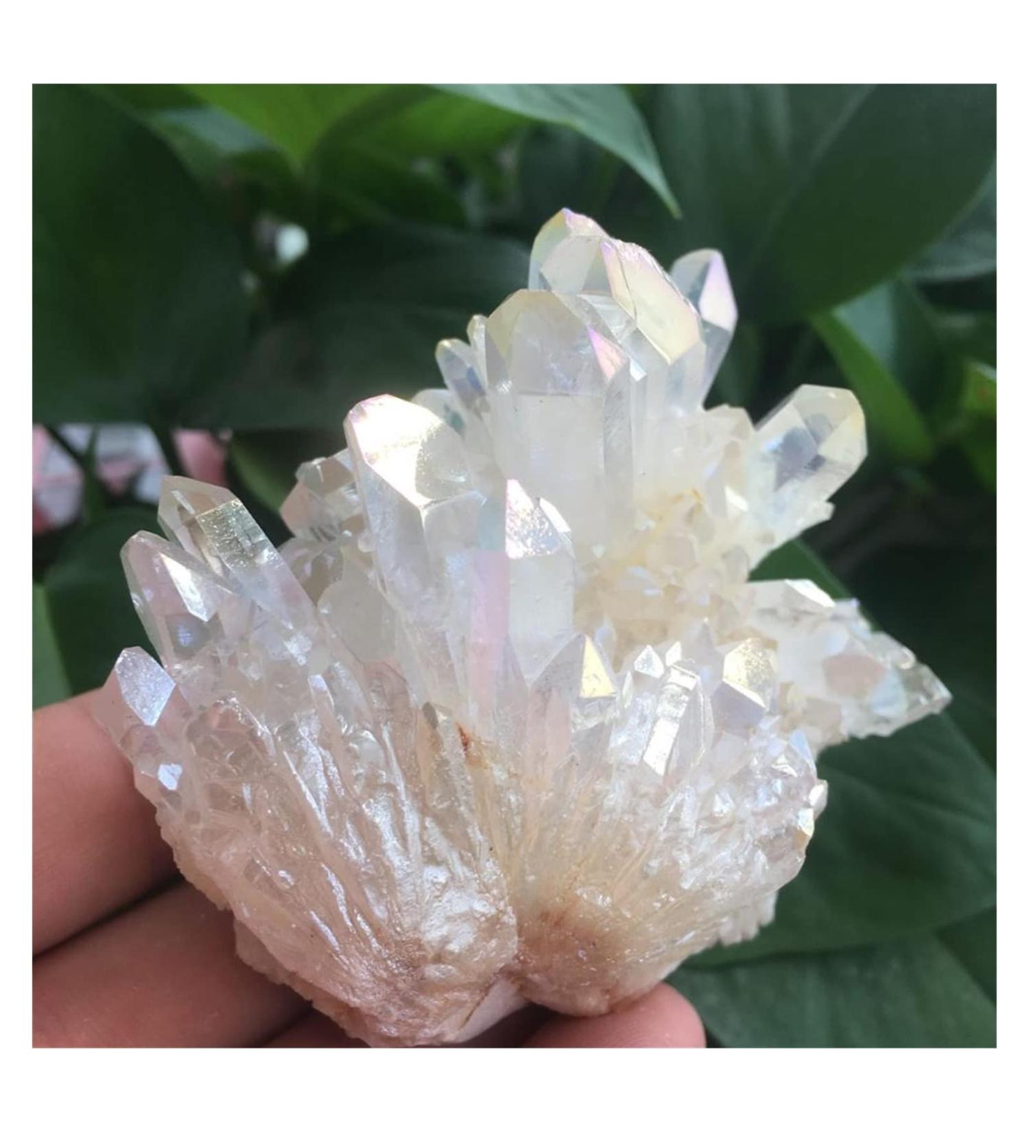 Natural Crystal Rough Beautiful White Flame Aura Quartz Crystal Cluster Specimen 200g - Buy Online on GoSupps.com