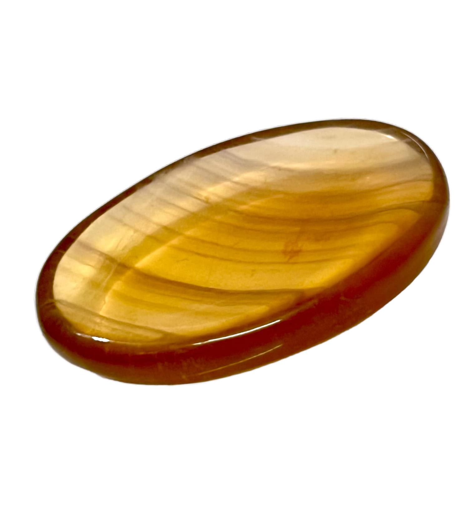 Yellow Fluorite Worry Stone - Natural Crystal for Focus, Creativity & Stress Relief - Buy Online on GoSupps.com