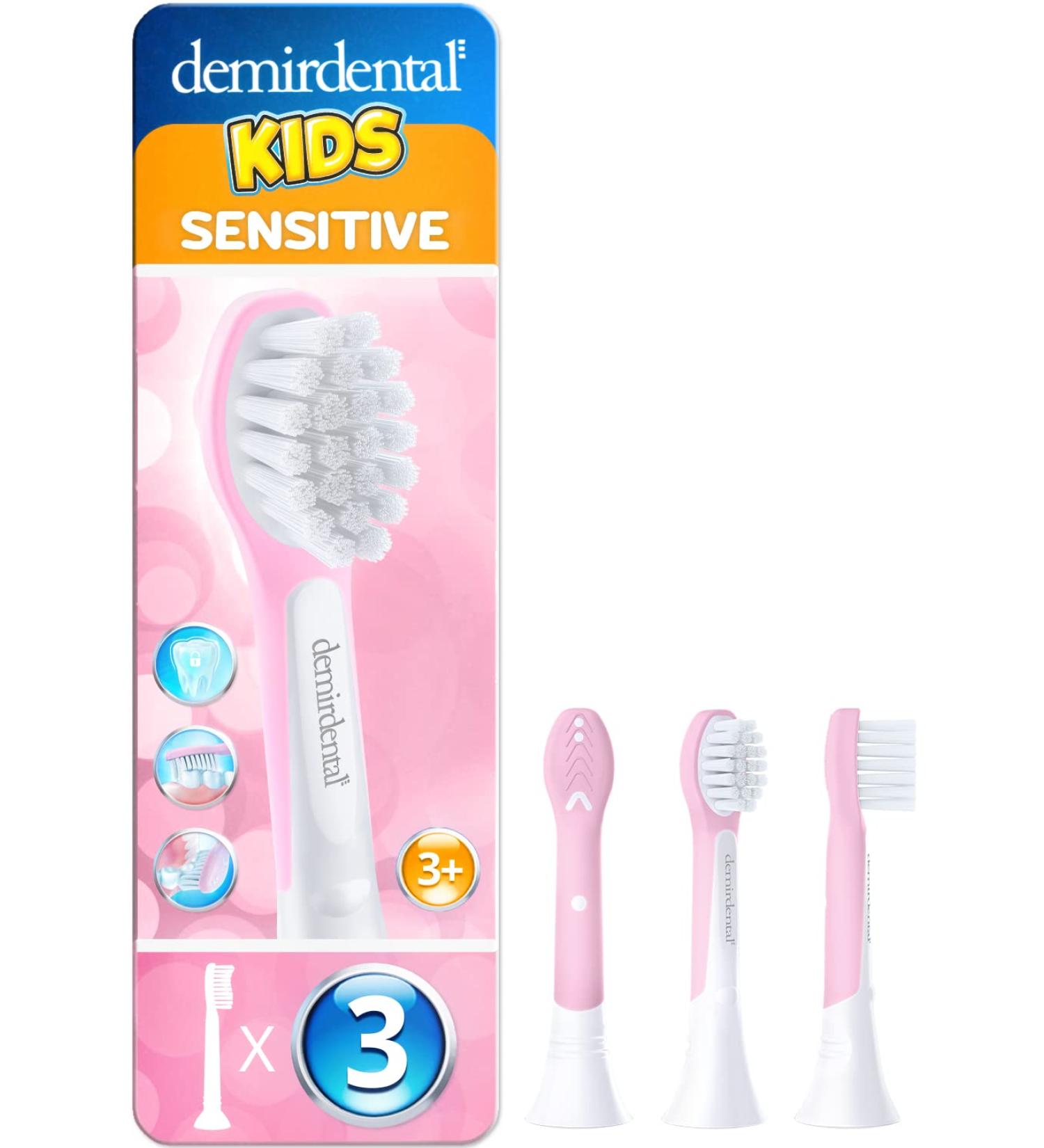 3 Pack demirdental for Kids Toothbrush Heads Suitable for Philips Sonicare for Kids Sonic toothbrushes Starting at 3 Years of Age HX6033 HX6034 Mini Pink - Buy Online on GoSupps.com