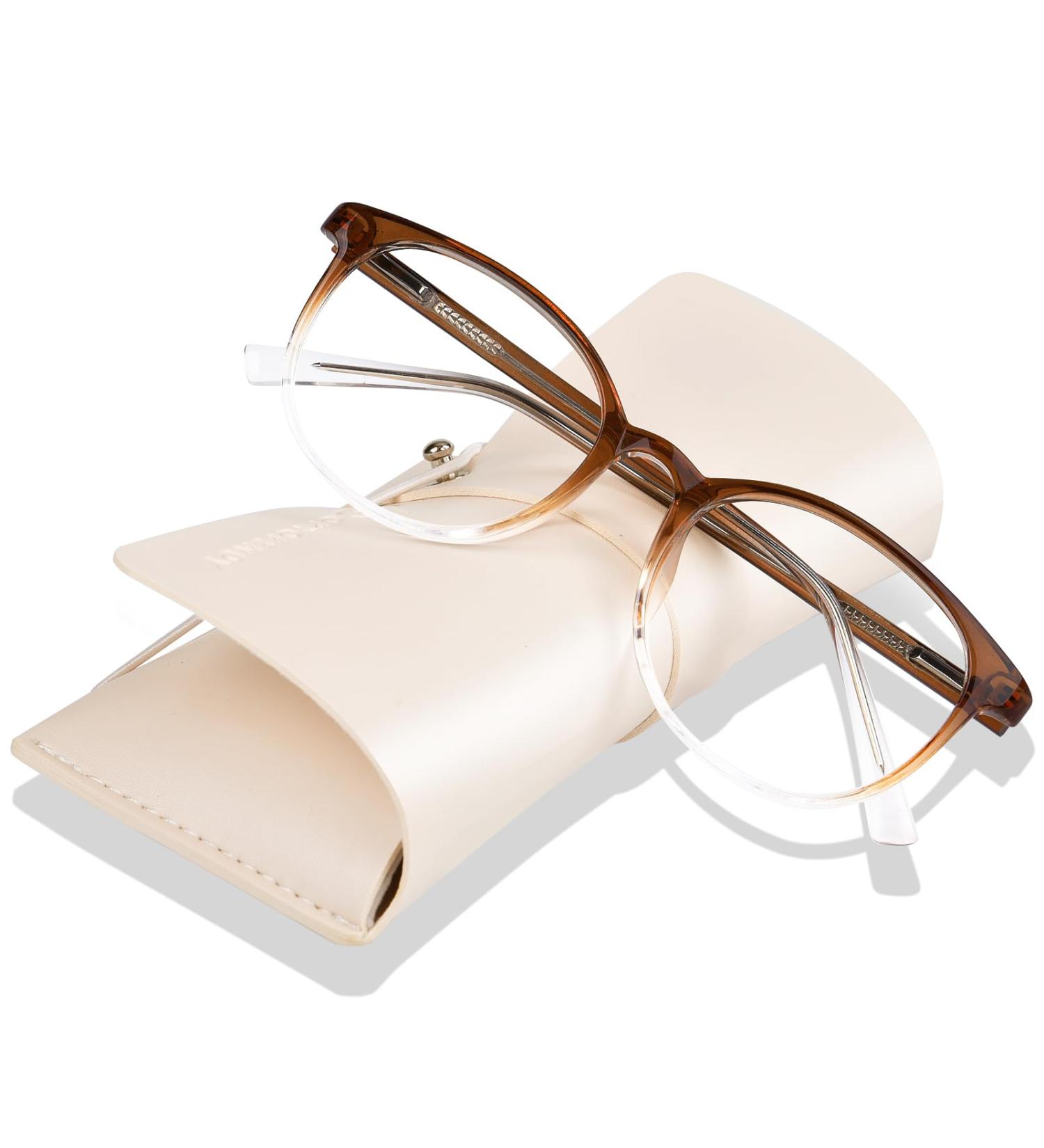 YUKANG Blue Light Filter Glasses for Women - TR90 Non-Prescription Computer & Gaming Glasses - Super Light & Stylish Coffee Frame - Buy Online on GoSupps.com