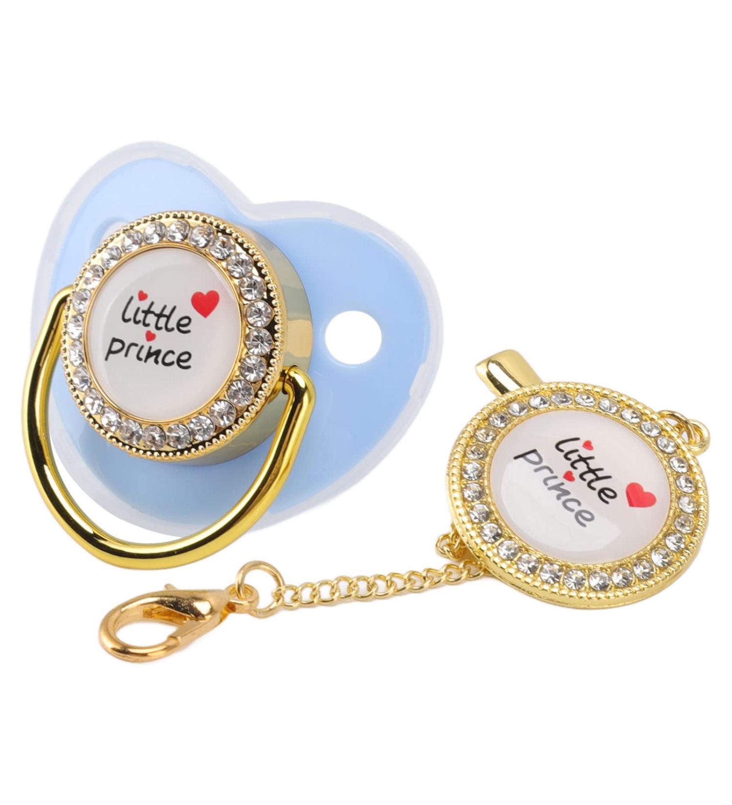 Luxury Rhinestone Baby Pacifier | Bling Crystal Dummy for Newborns 6-18 Months - Perfect Baby Shower Gift (Blue) - Buy Online on GoSupps.com