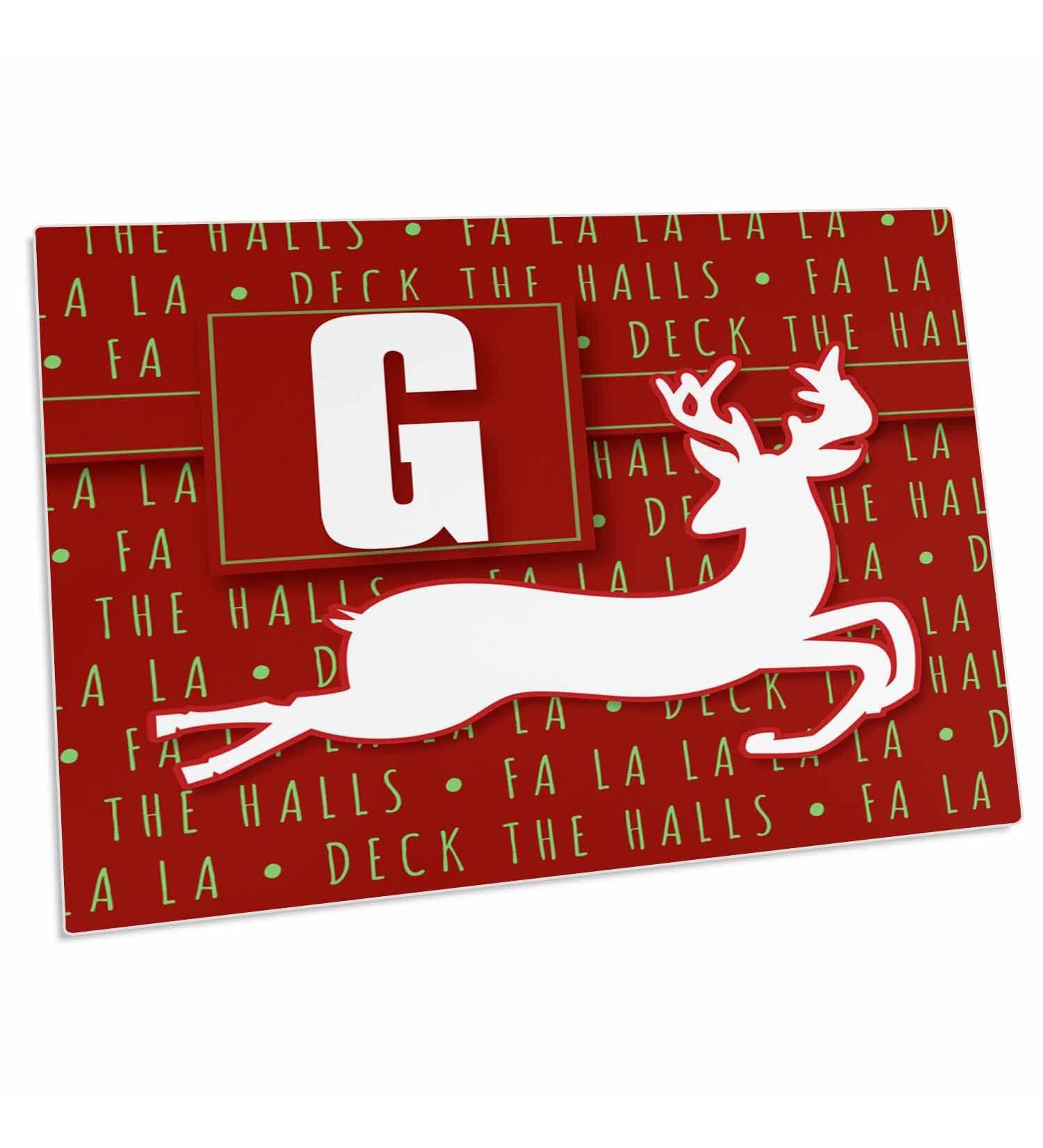3dRose Letter G Monogram Christmas Desk Pad - White Reindeer Place Mats for Holiday Decor - Buy Online on GoSupps.com
