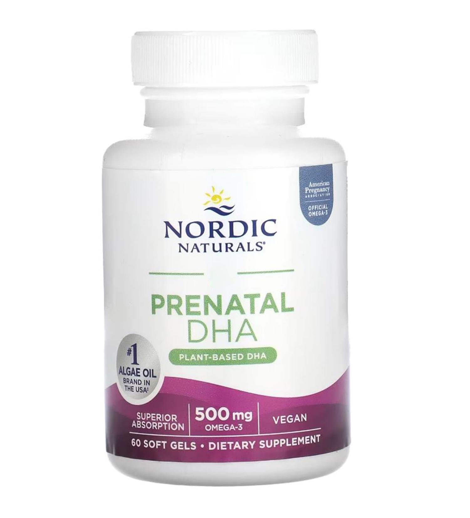 Nordic Naturals Vegan Prenatal DHA 500mg Algae Oil Softgels | Lab-Tested, Vegetarian, Soy-Free, Gluten-Free & Non-GMO | 60 Count - Buy Online on GoSupps.com