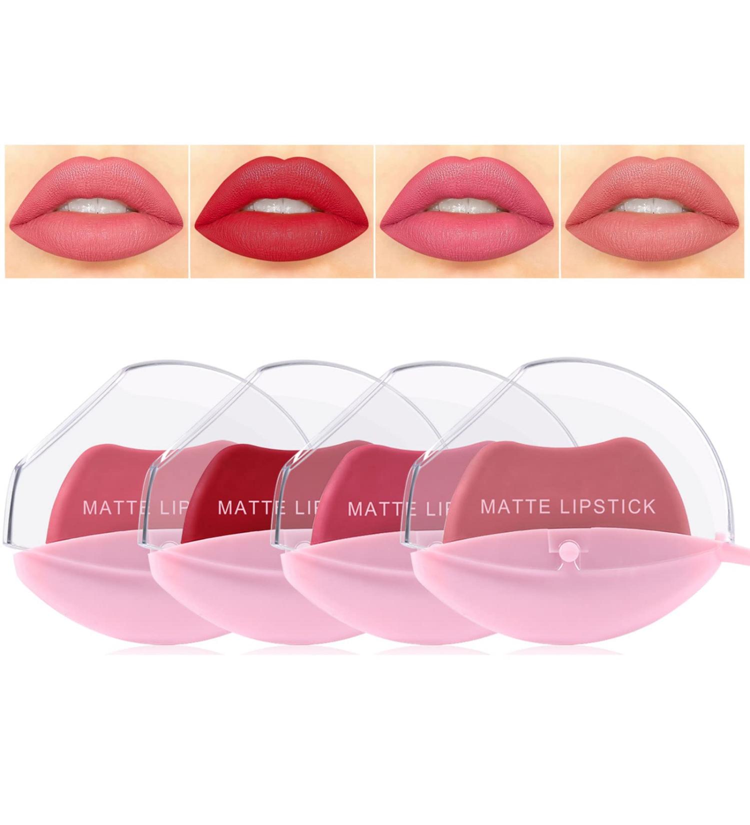 Kaynest 4 Colors Matte Lipstick Set - Long Lasting, High Pigmented, Waterproof Lip Gloss - Lazy Lip Makeup (Set-D) - Buy Online on GoSupps.com