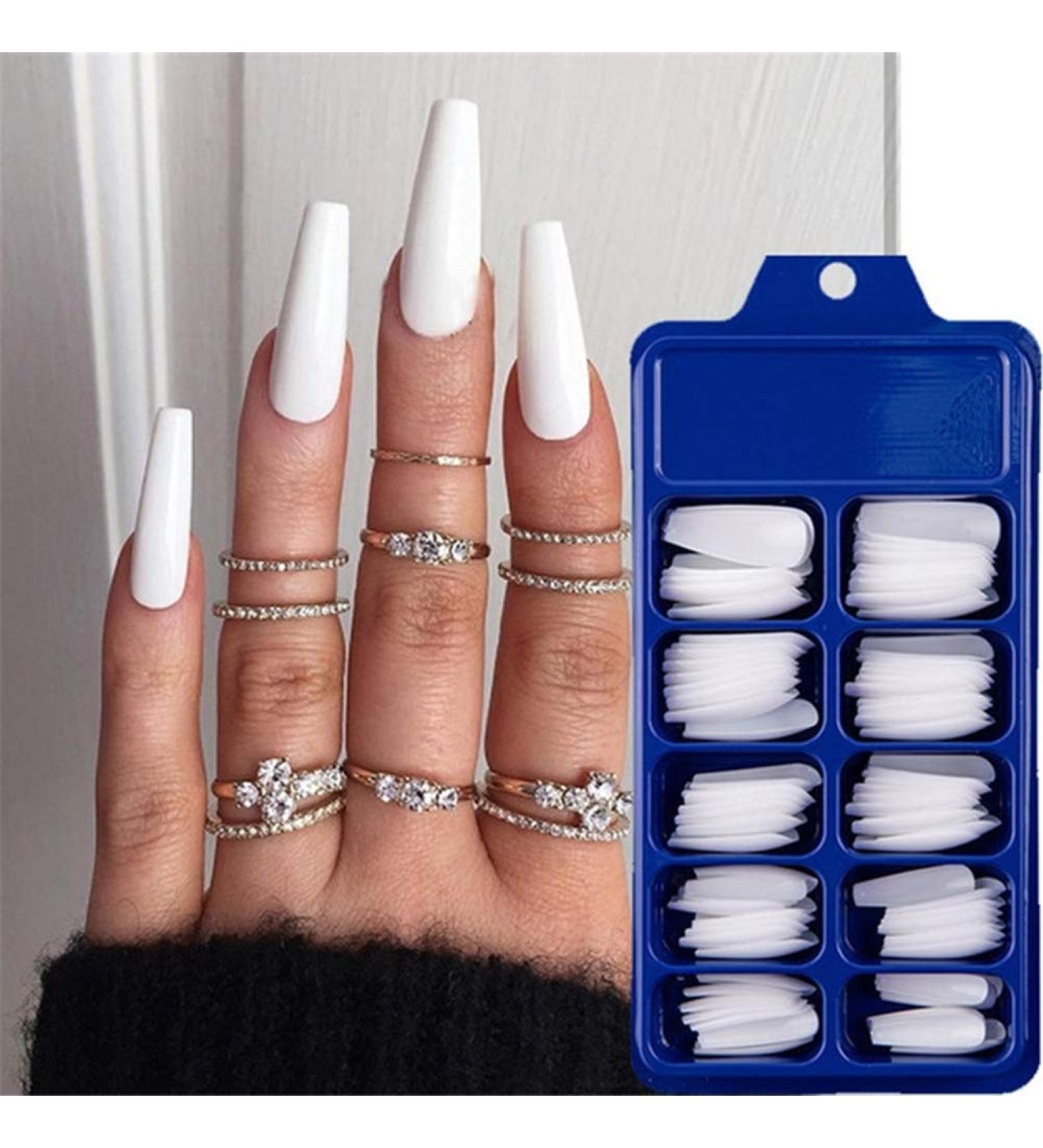 Buy STTOCE Acrylic Coffin Nail Tips - 10 Sizes Long Ballerina False Nails for DIY Nail Art & Salons - Buy Online on GoSupps.com