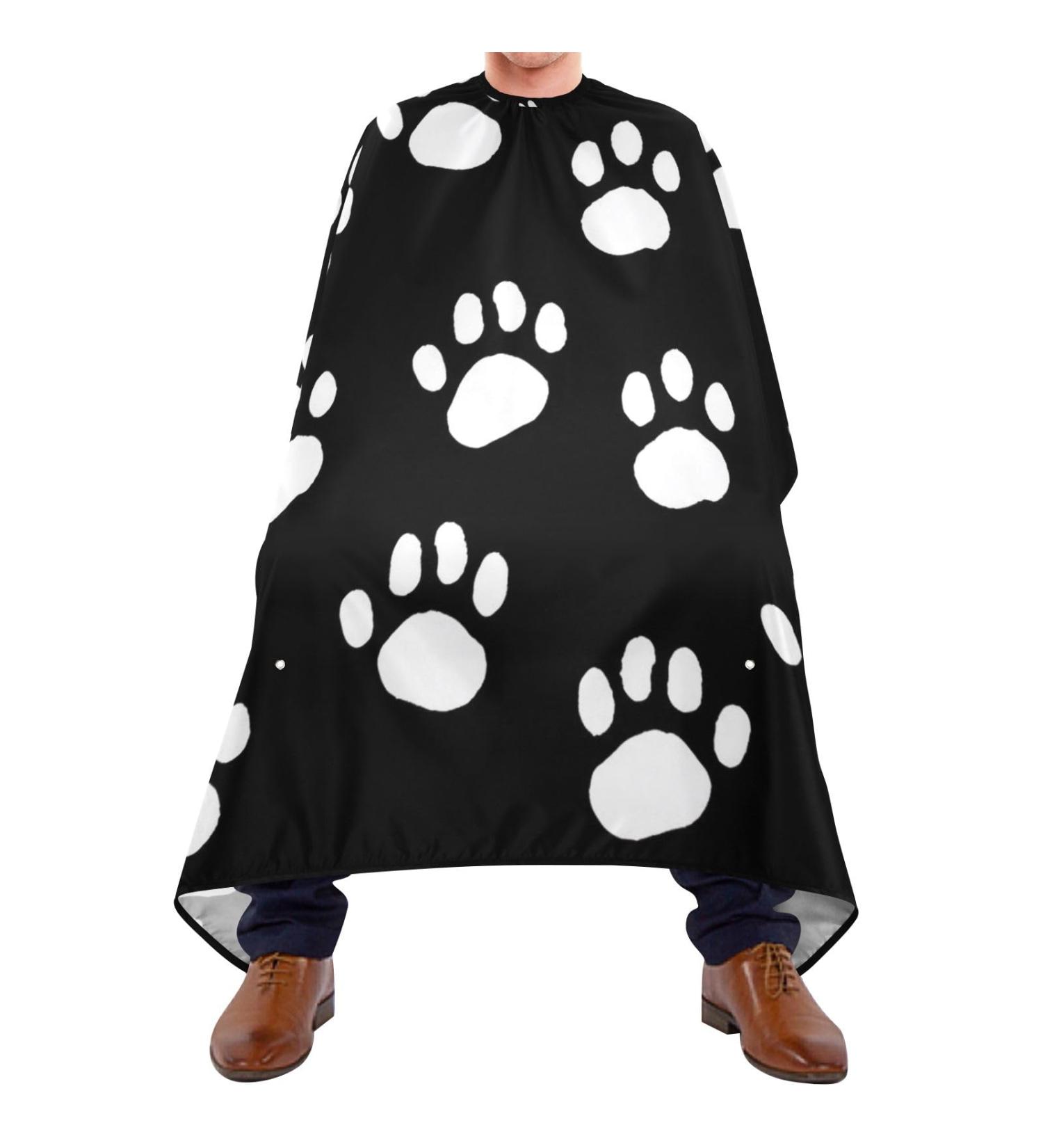 Waterproof Barber Cape - Dog's Paw & Cheetah Haircut Bib for Men & Women | Unisex Hair Cutting Cape - Buy Online on GoSupps.com