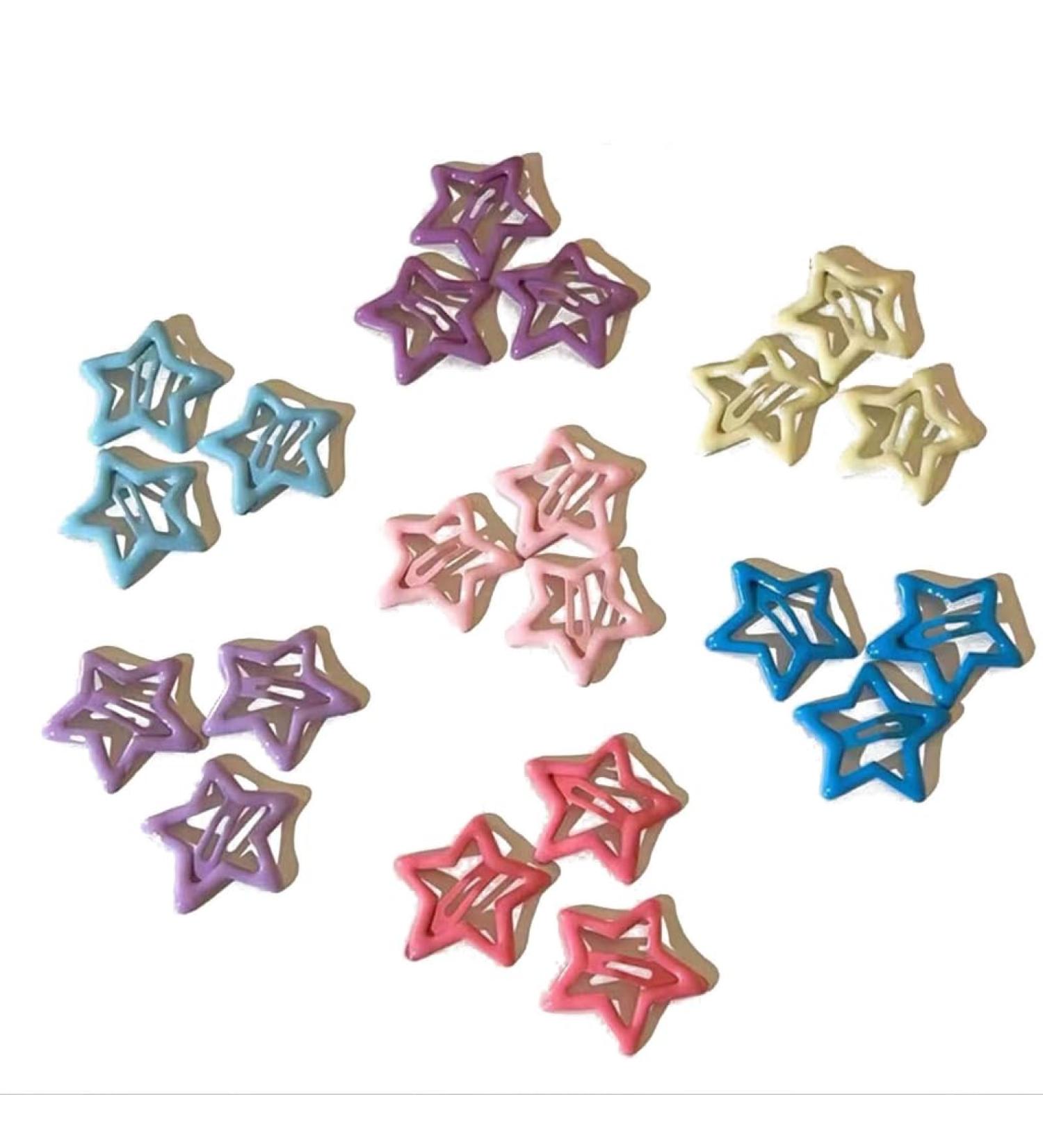 Limtula 21 s Girls Small Snap Hair Clip 1inch Sweet Star Side Clip Metal Hairpin Gift Hair Accessories for Women - Buy Online on GoSupps.com