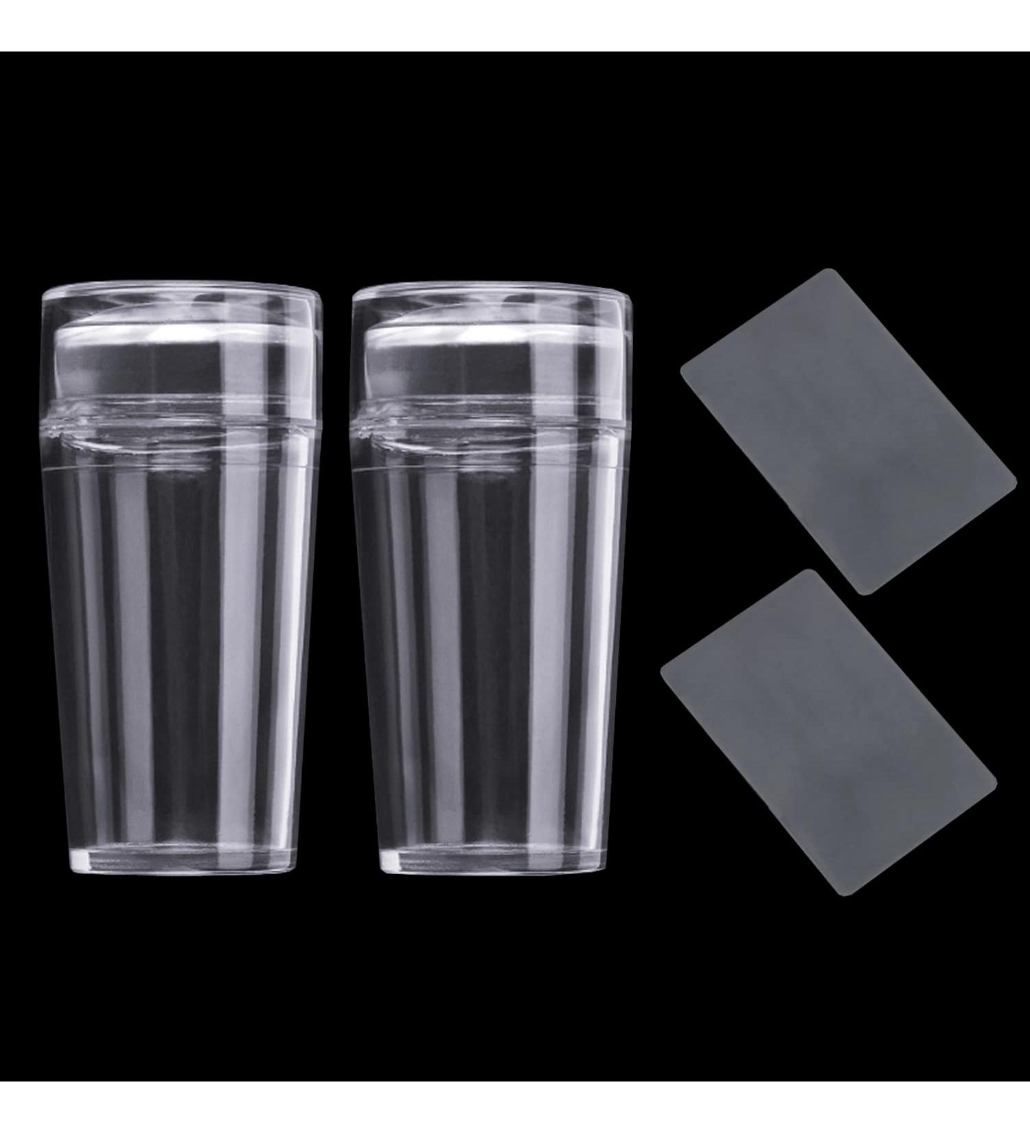 2 Sets Clear Jelly Nail Art Stamper with Scrapers & Silicone Heads - DIY Manicure Nail Stamping Kits - Buy Online on GoSupps.com