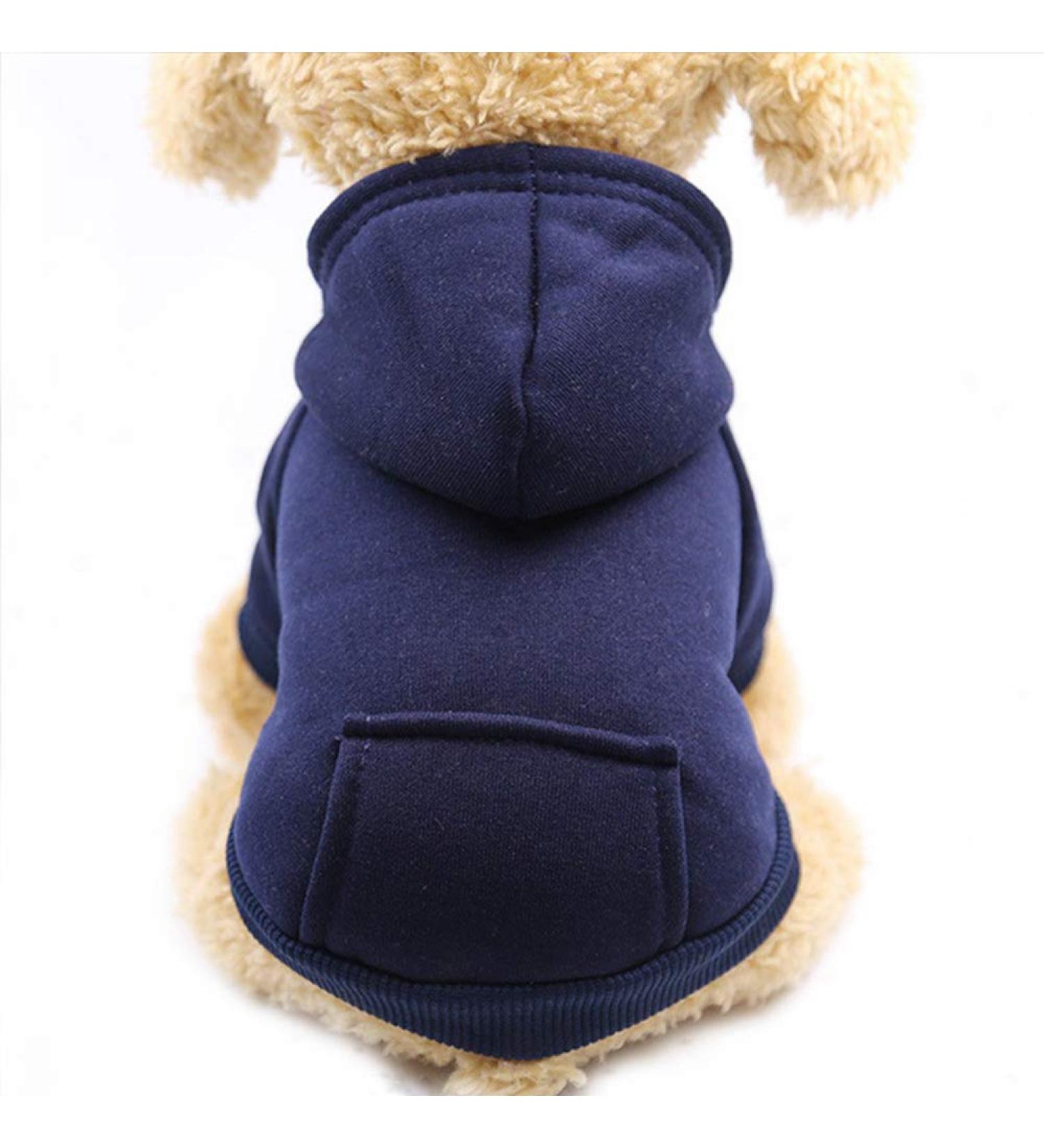 Shop Stylish Winter Dog Hoodies - Warm Cotton Clothing for Small Dogs & Puppies - XXS Navy Blue - Buy Online on GoSupps.com