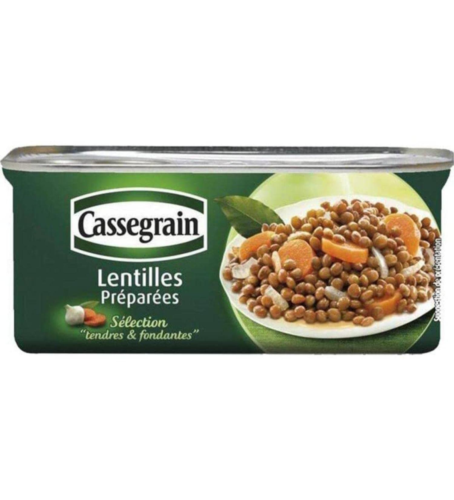 Cassegrain Cassegrain Prepared lentils Selection "tender and fondant" - The box of 130g net drained
