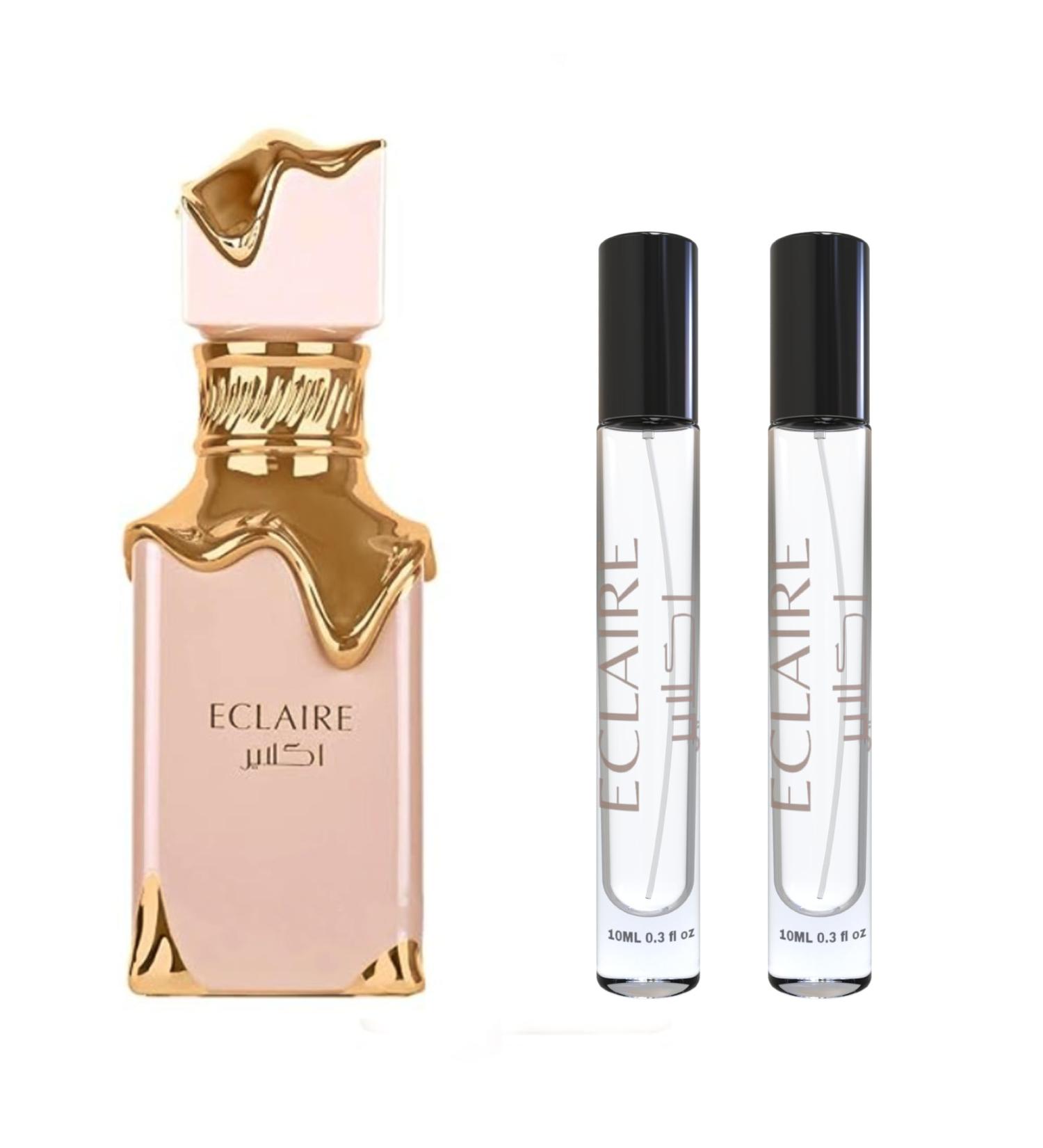 EQUIVALENCE ECLAIRE for Women Eau de Parfum Spray Floral Fruity Gourmand Edition Travel Size pack 2 Bottles 10ml - LARGE BOTTLE NOT INCLUDED It is only a reference