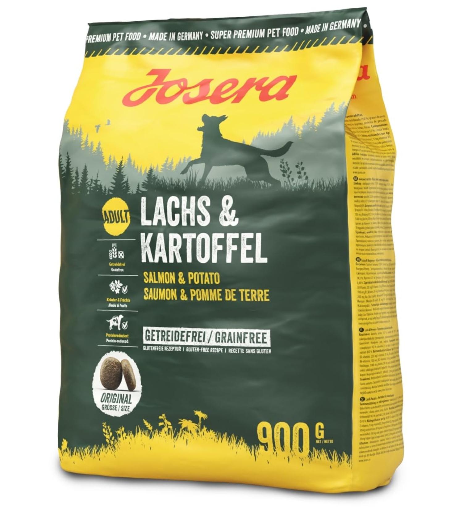 Josera Salmon & Potato Grain-Free Dog Food - Super Premium Dry Food for Adult Dogs (5 x 900g) - Single Animal Protein Source - Buy Online on GoSupps.com