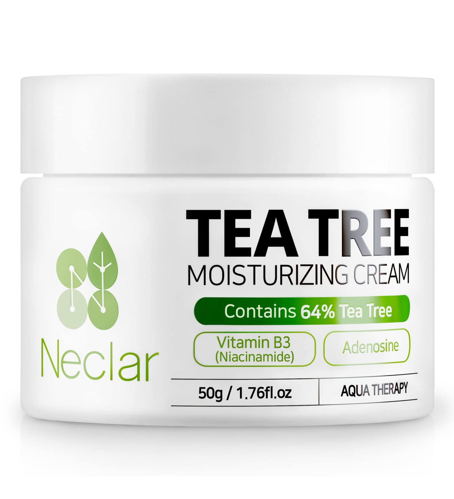 Tea Tree Face Moisturizer for Dry Skin | Anti-Aging Face Cream for Men & Women | Acne Treatment & Cica Hydration Lotion - Buy Online on GoSupps.com