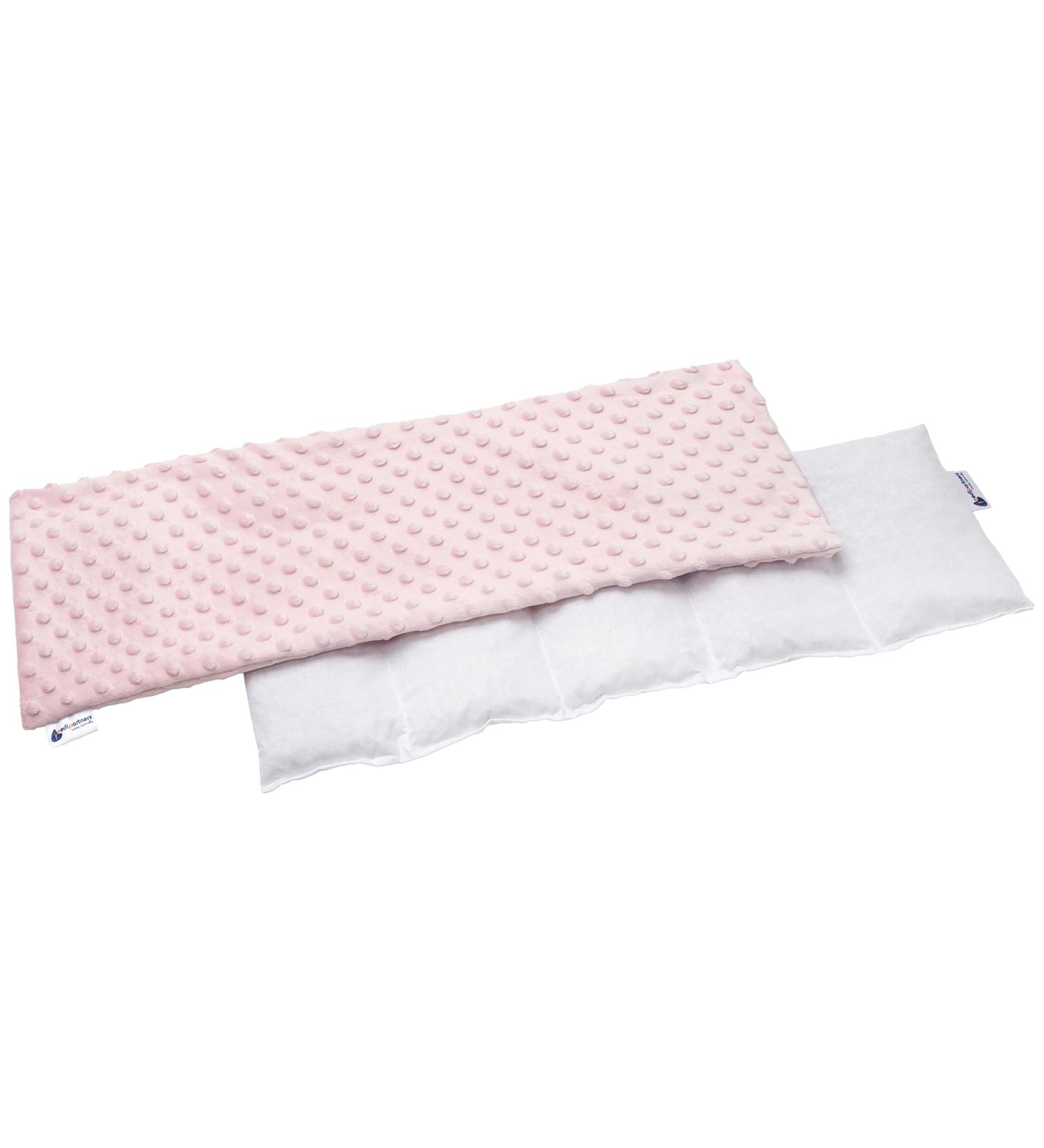 Medi Partners Cherry Core Pillow - 60x20cm 800g Eco-Friendly Minky 5 Chambers for Heat & Cold Therapy - Large Removable Cover in Light Pink - Buy Online on GoSupps.com