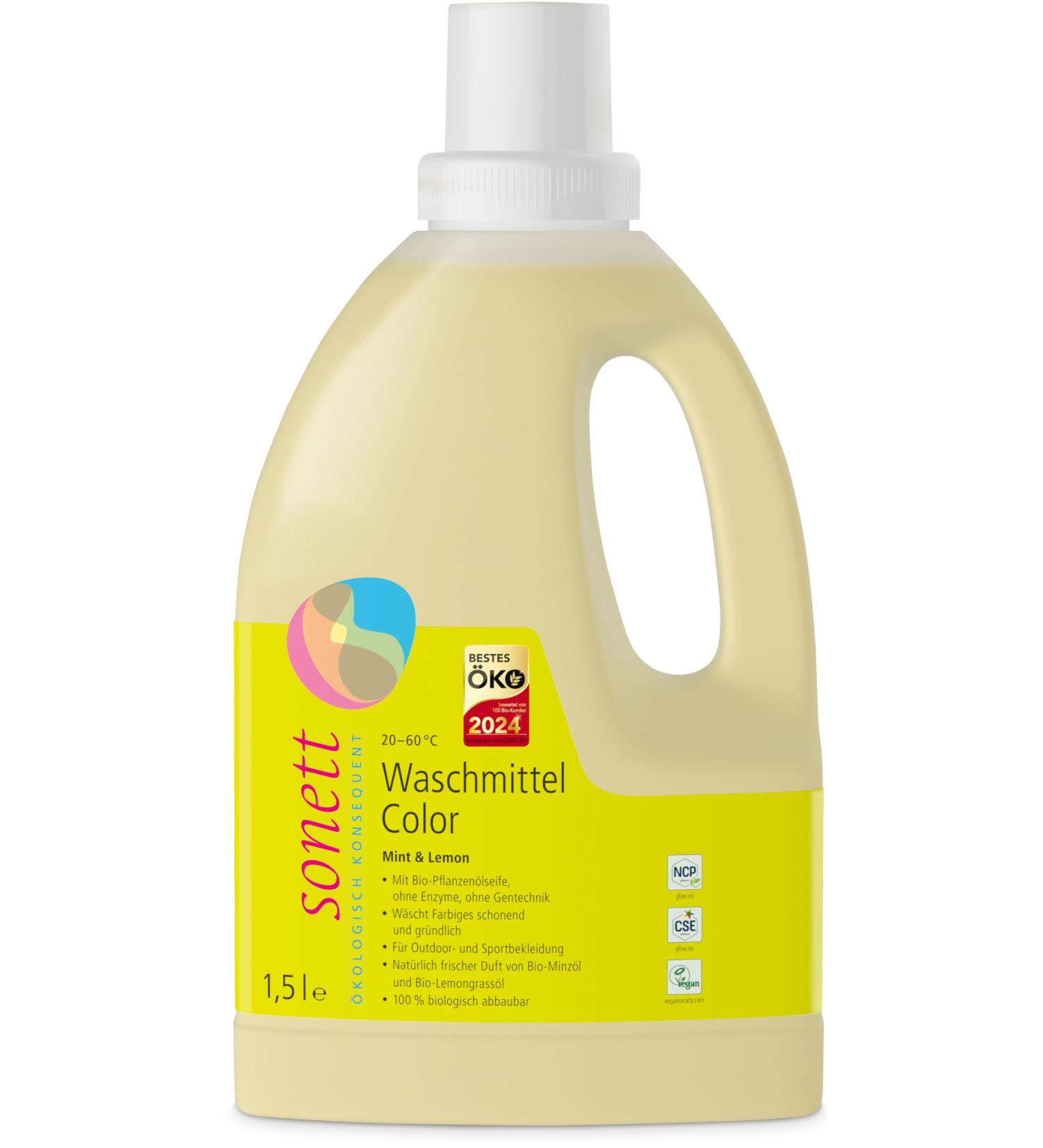 Sonett Organic Detergent Color Mint & Lemon 20-60C (2 x 1.50 l) 1.50 l (pack of 2)
