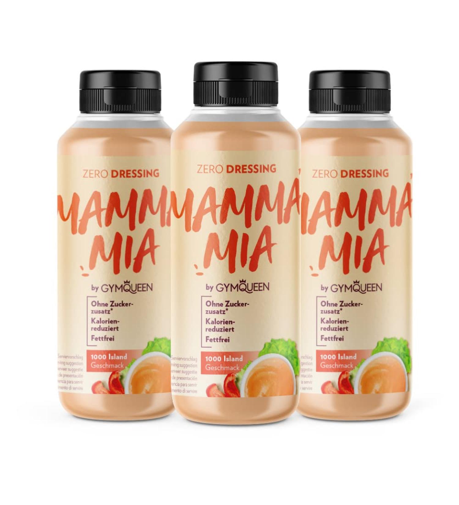 Buy Gymqueen Mamma Mia Zero Sauce 3x265ml | Low-Calorie Fat-Free Sugar-Free Dressing | Vegetarian & Lactose-Free - Perfect for Dishes & Salads | 1000 Iceland - Buy Online on GoSupps.com