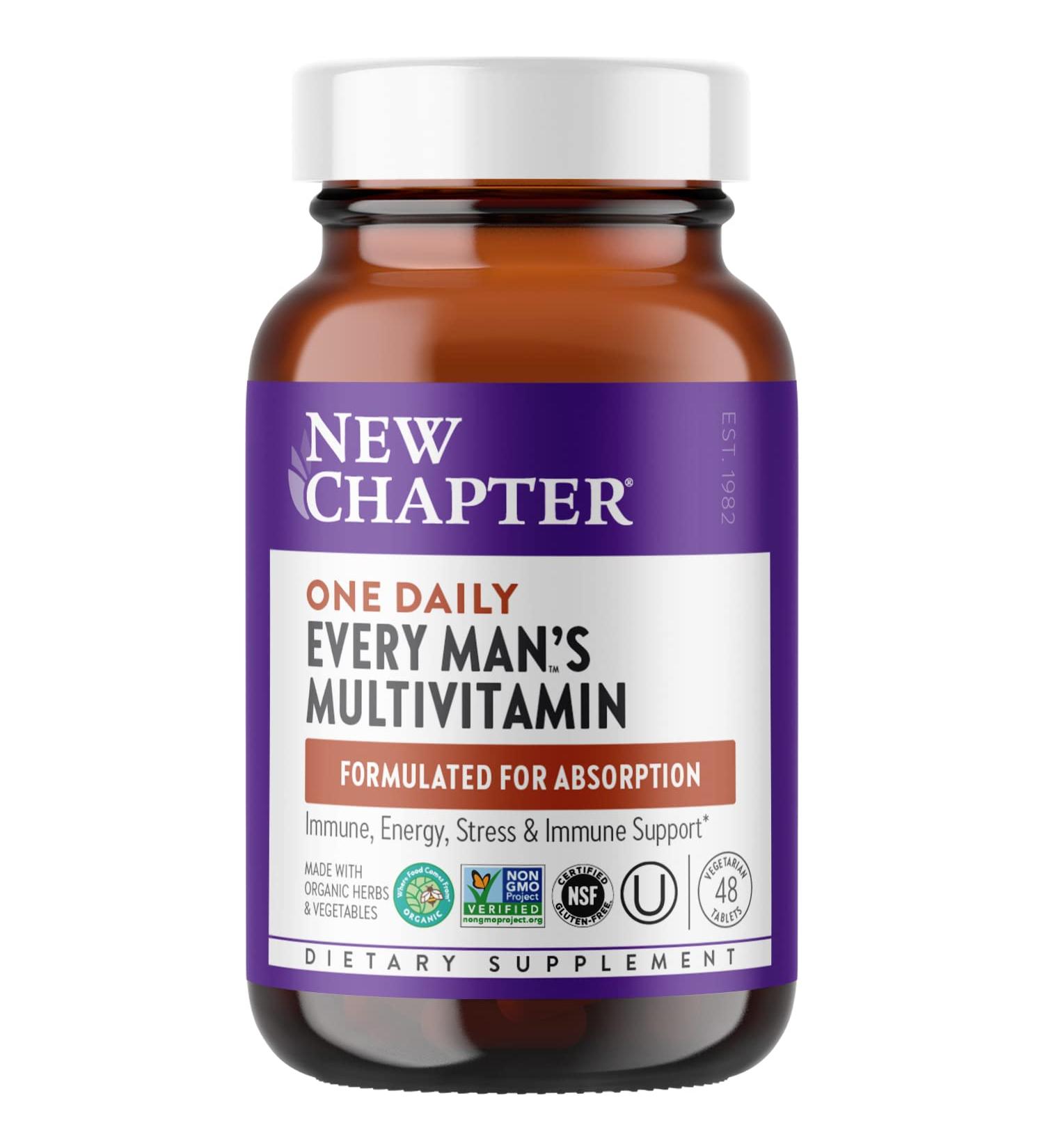 New Chapter One Daily Every Man's Multivitamin - 48 Vegan Tablets for Optimal Health - Buy Online on GoSupps.com